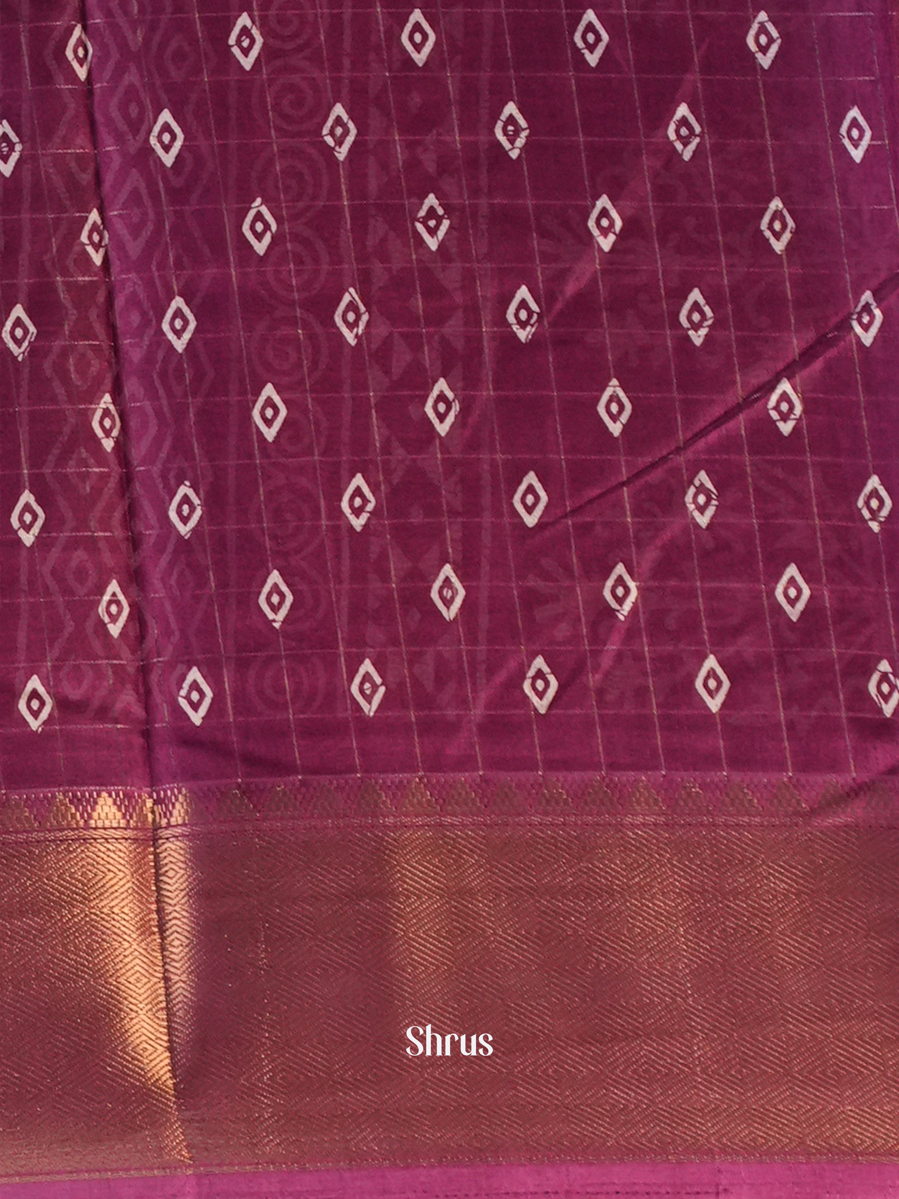 Purple  - Semi Crepe Saree