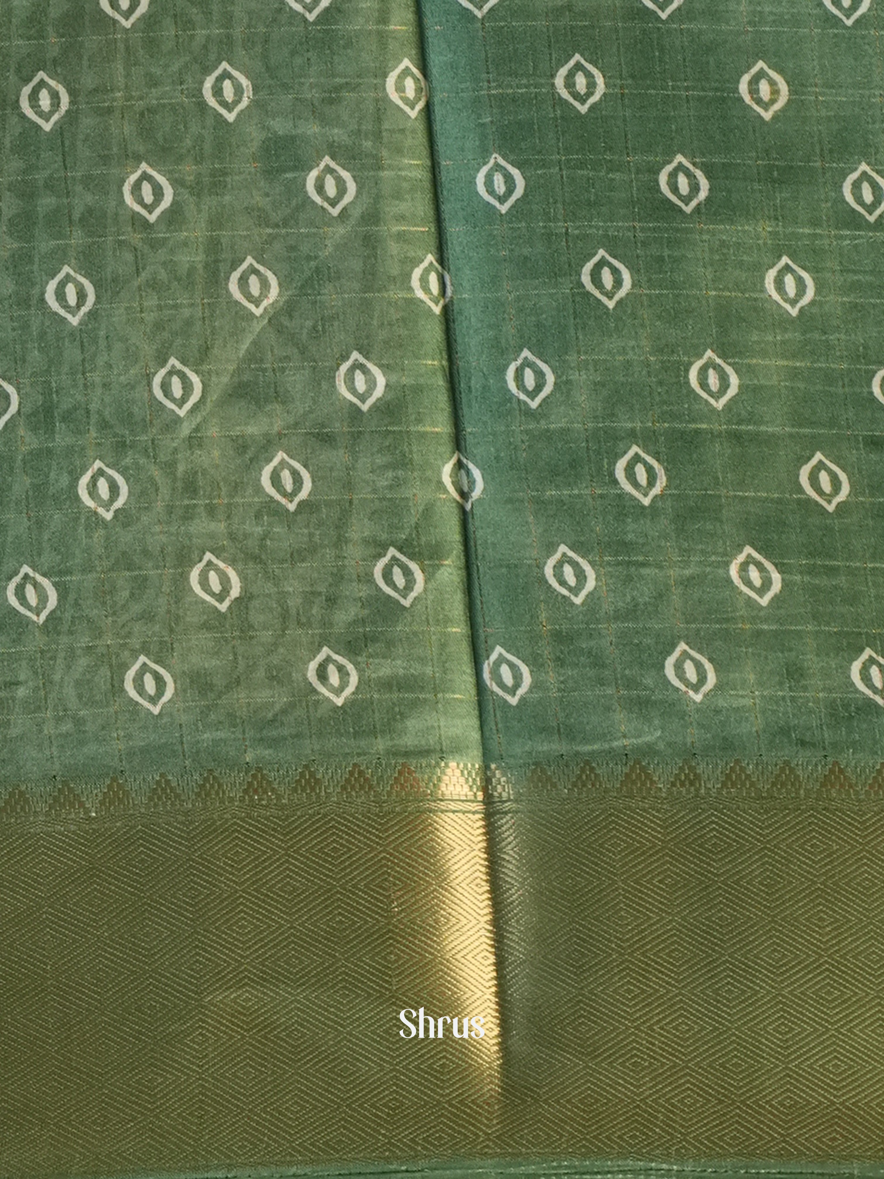 Green  - Semi Crepe Saree