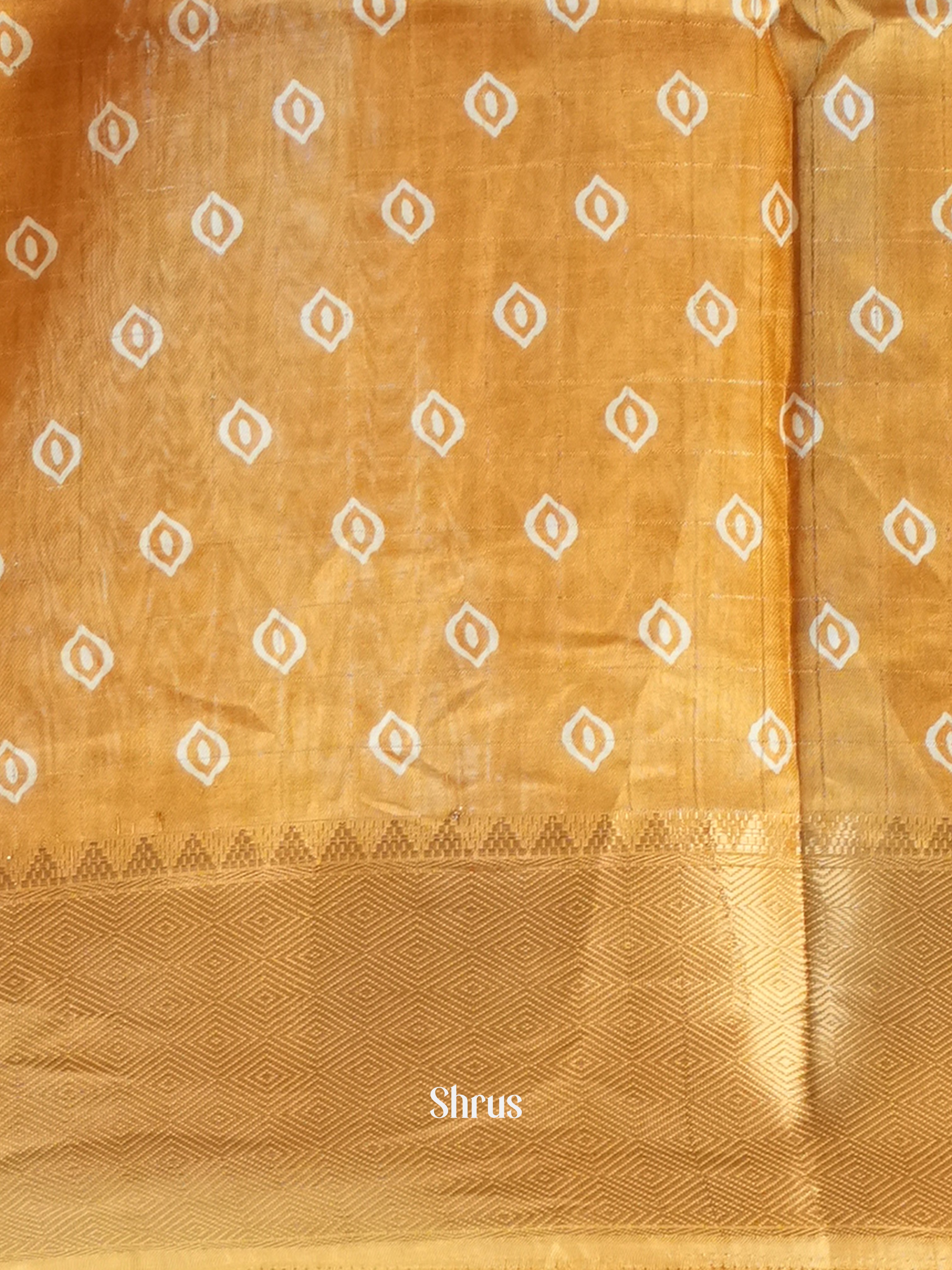 Mustard  - Semi Crepe Saree