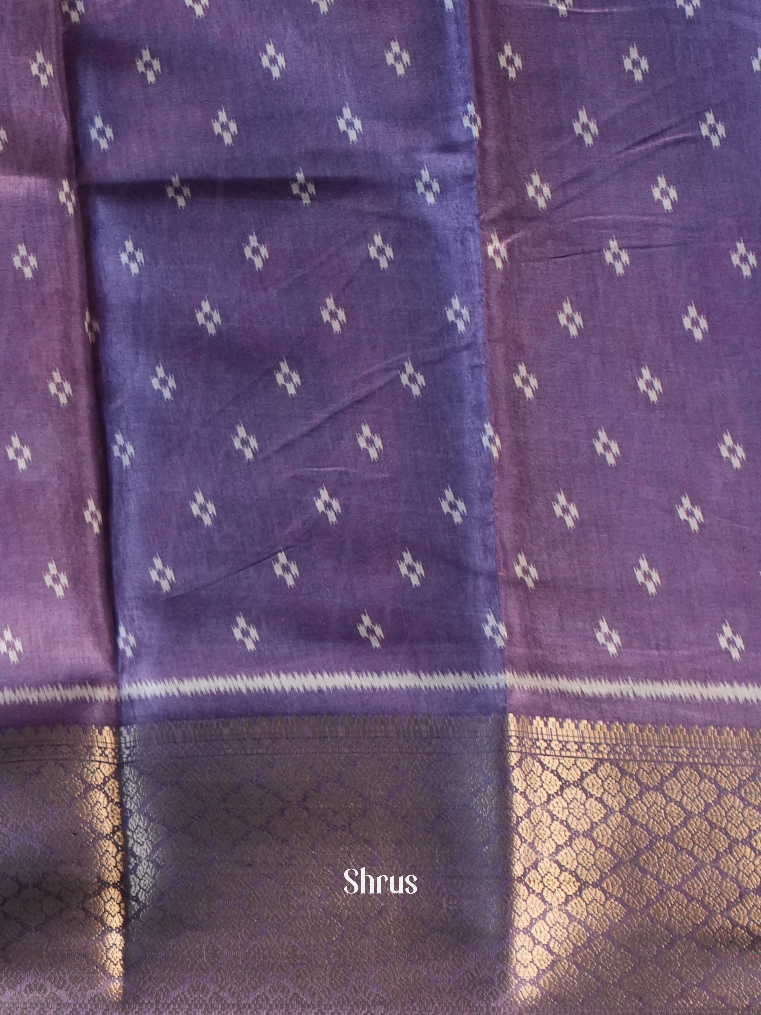 Purple - Semi Crepe Saree