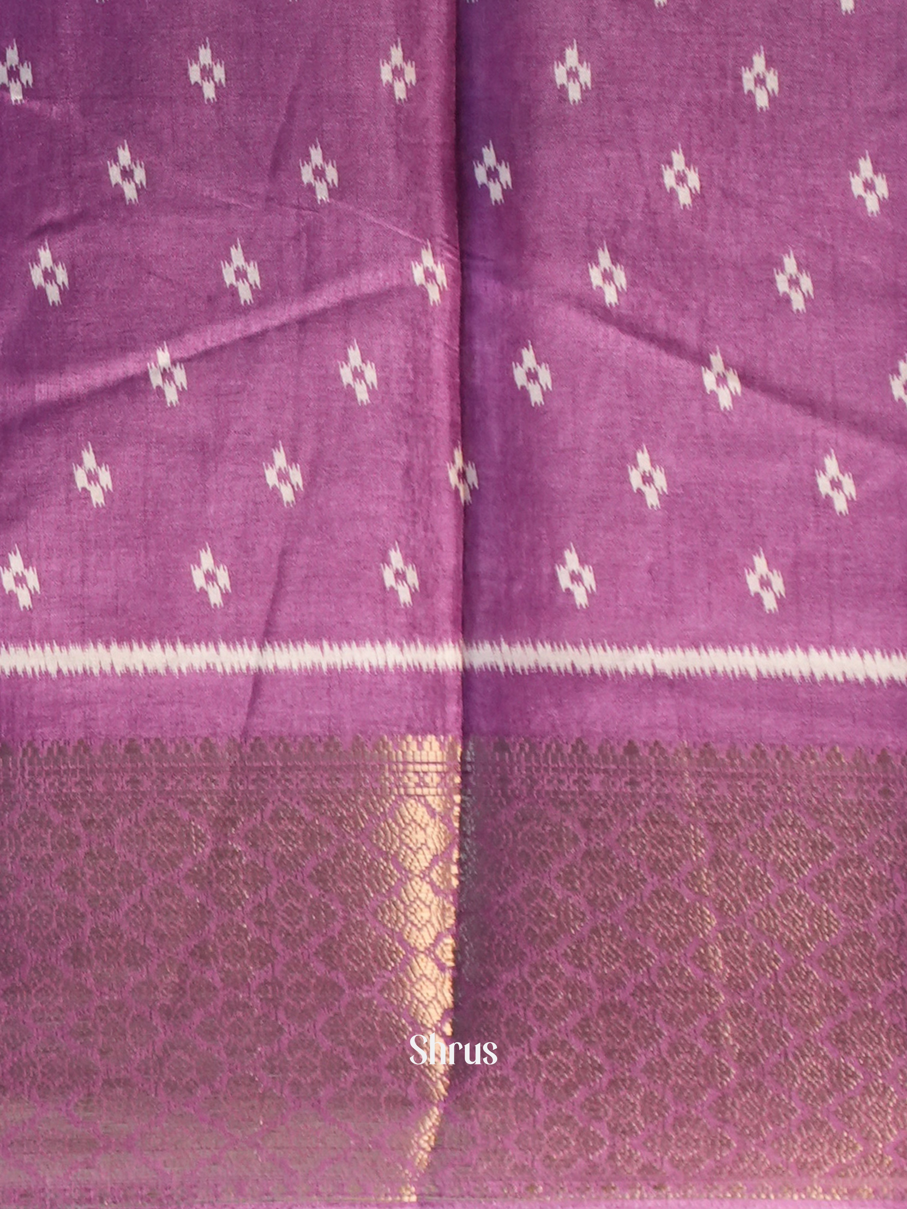 Purple - Semi Crepe Saree