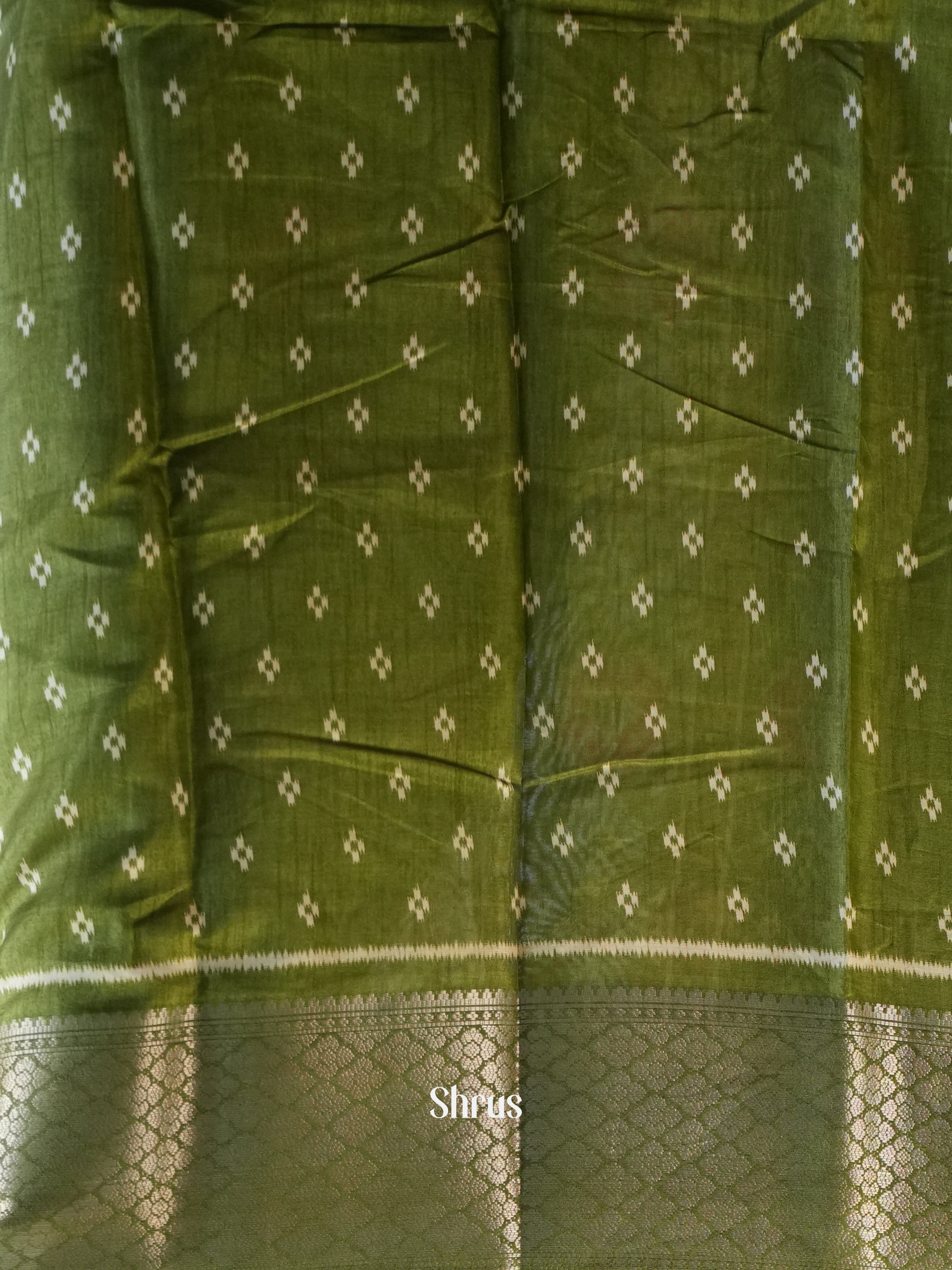 Green - Semi Crepe Saree