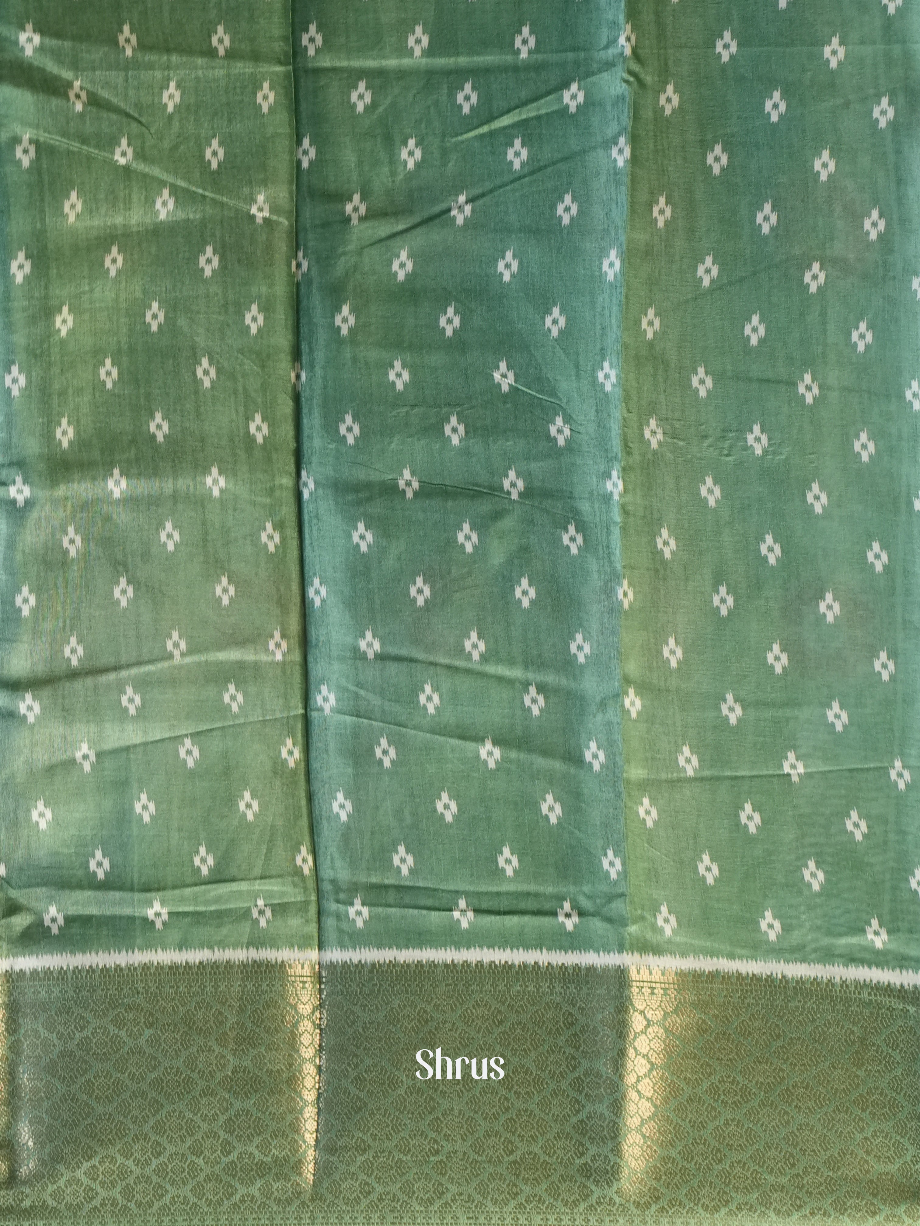 pastel green - Semi Crepe Saree