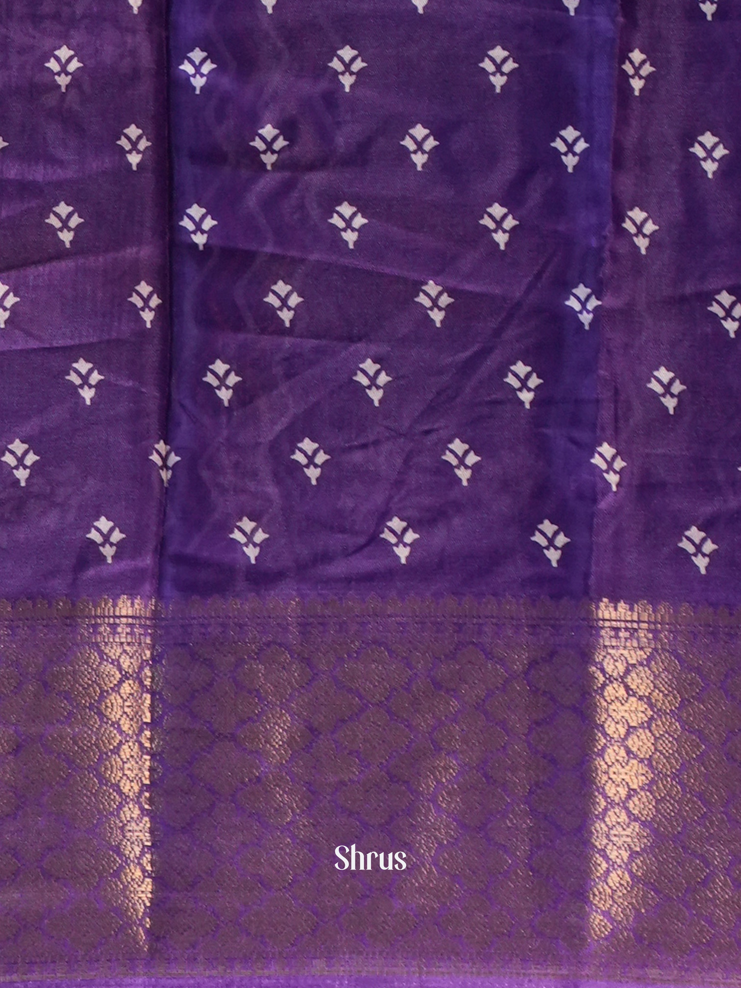 Purple - Semi Crepe Saree