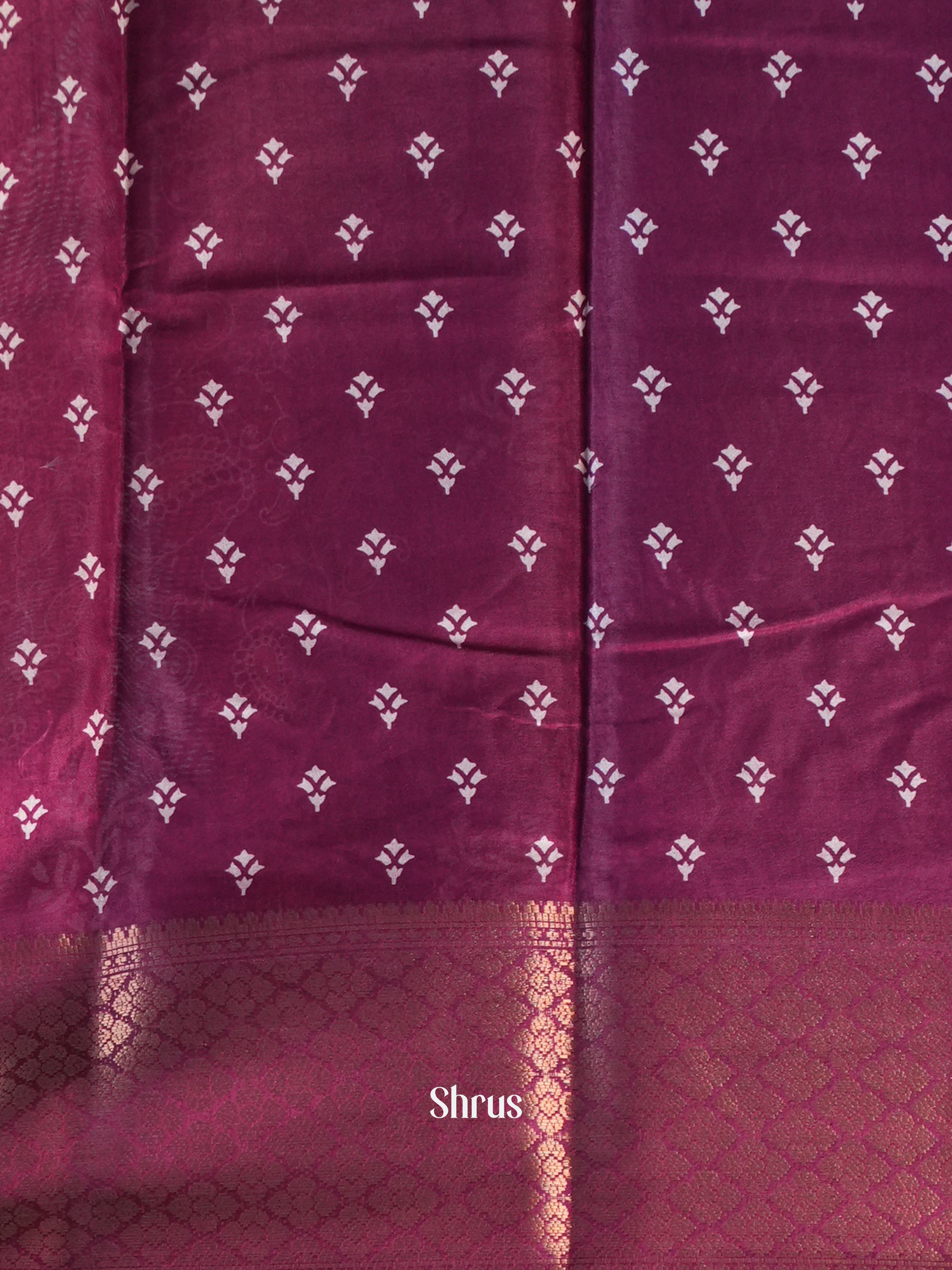 Purple - Semi Crepe Saree