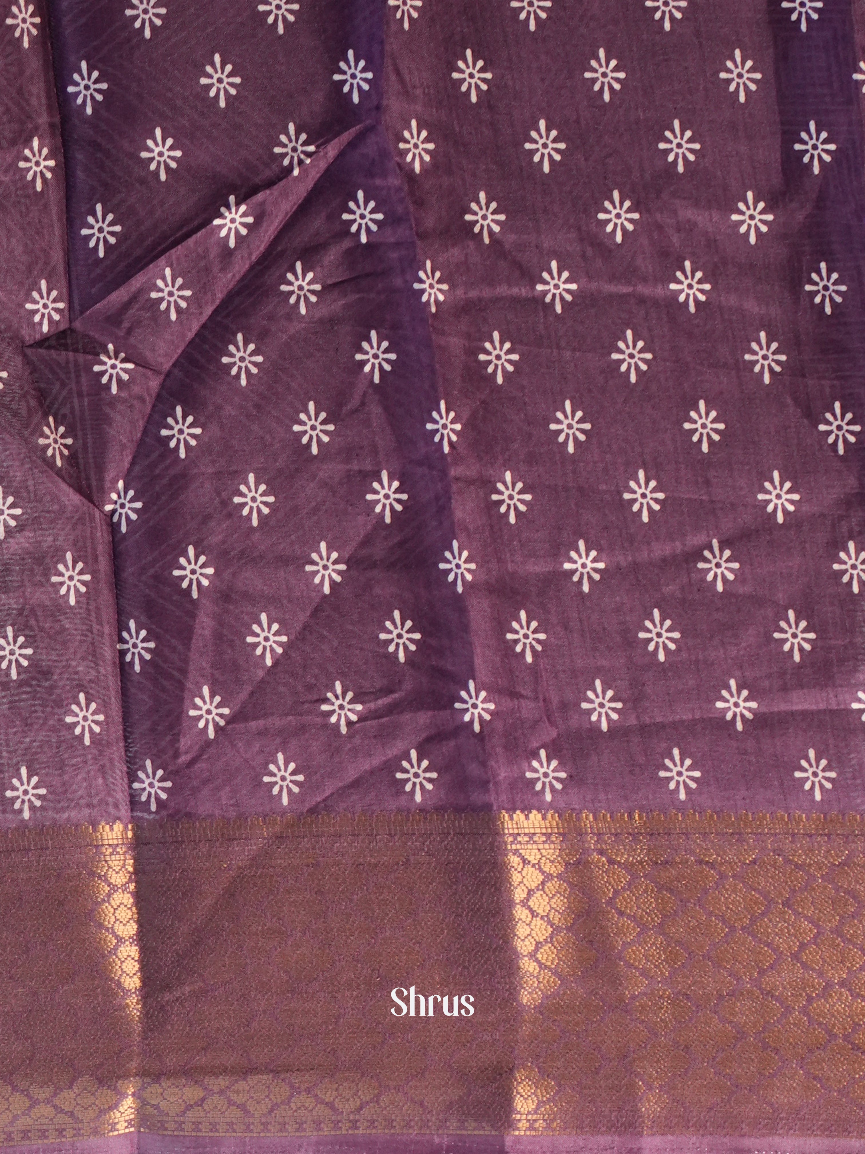 Purple- Semi Crepe Saree