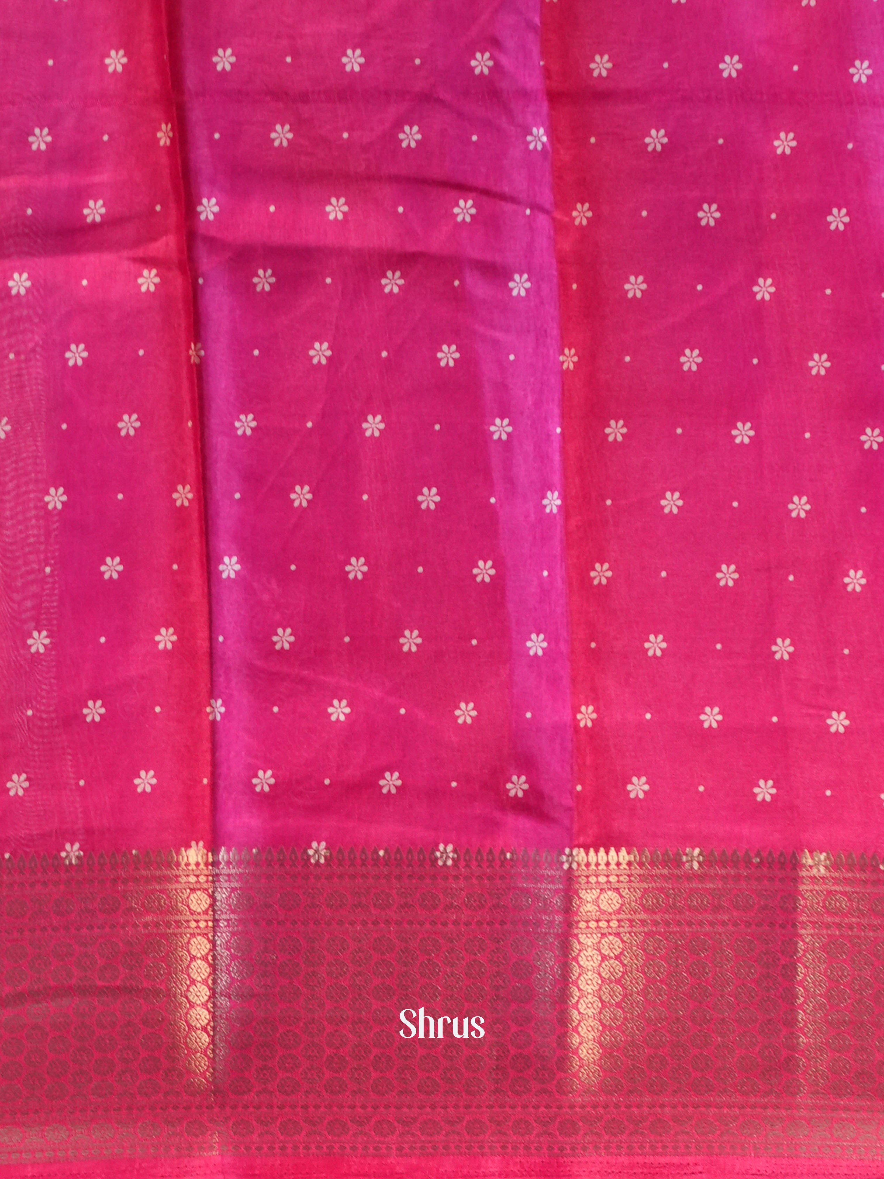 Pink - Semi Crepe Saree