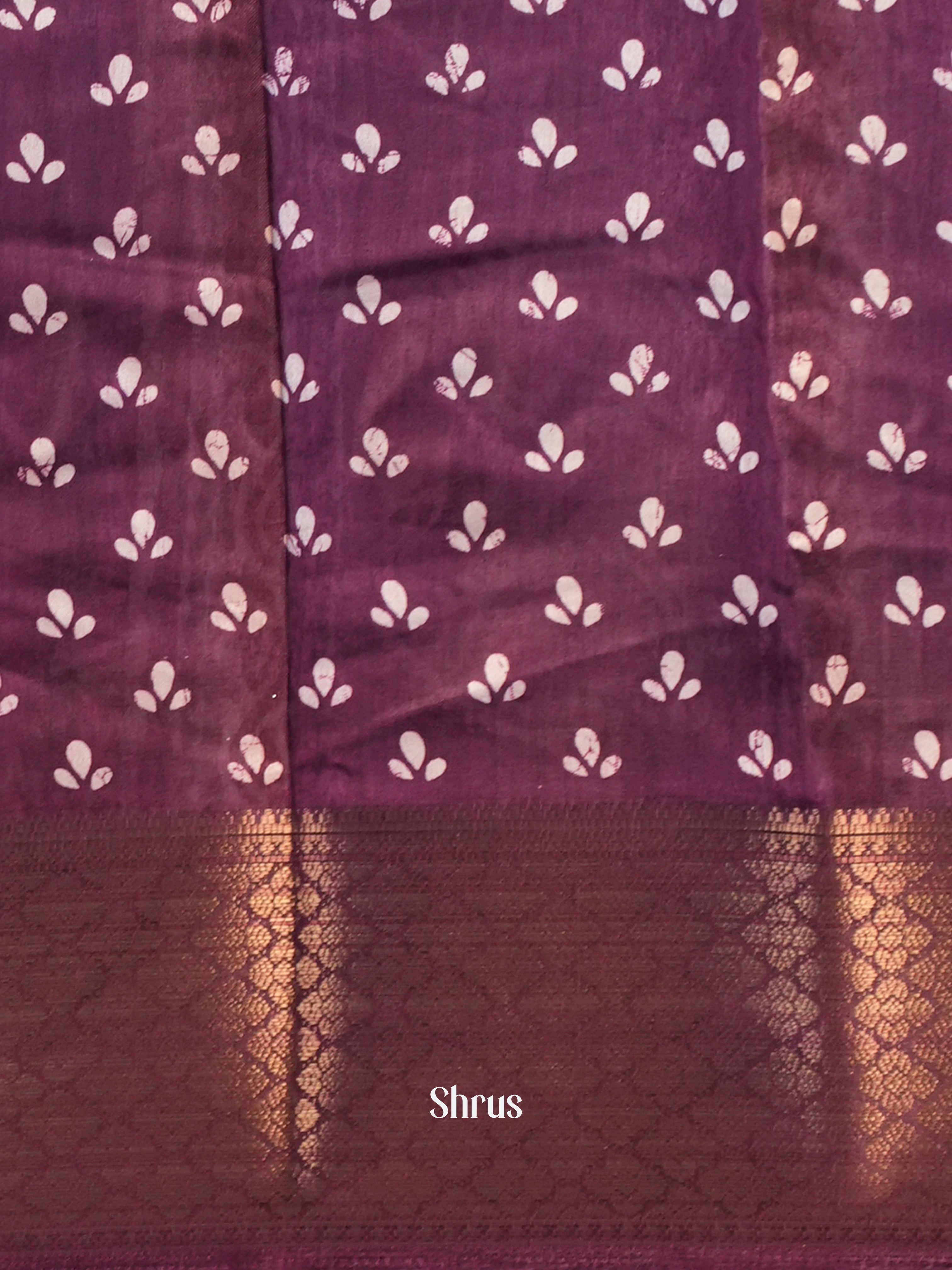 Purple - Semi Crepe Saree