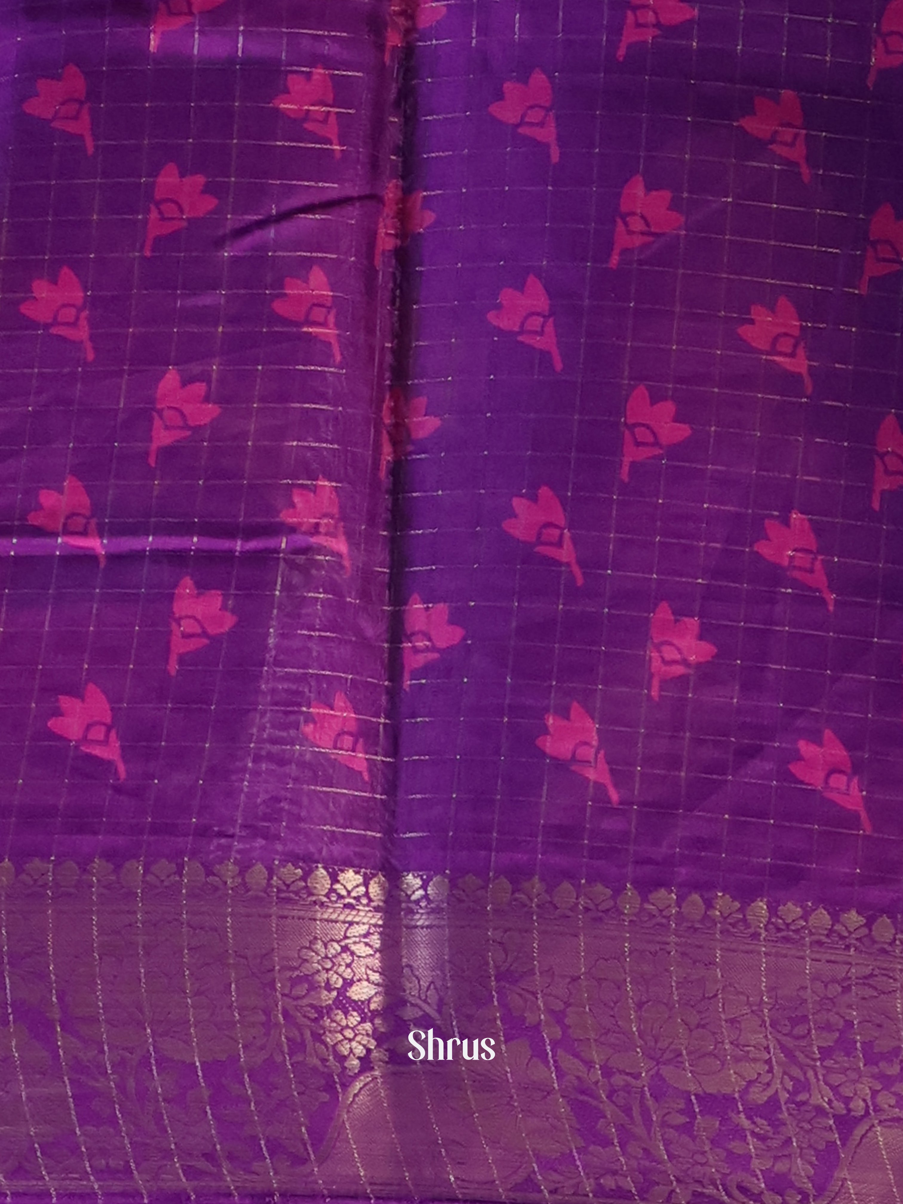 Purple - Semi Crepe Saree