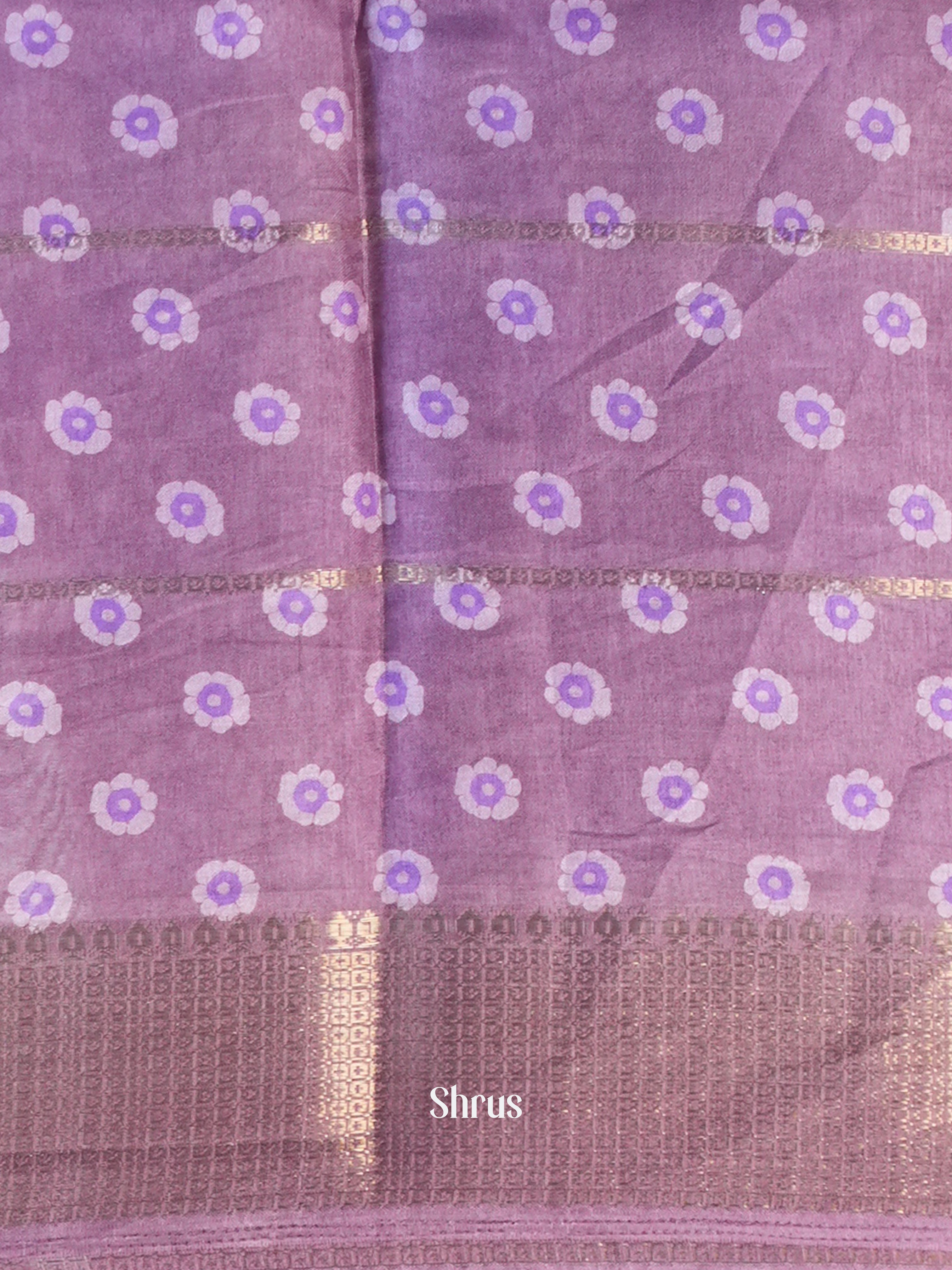 Purple - Semi Crepe Saree