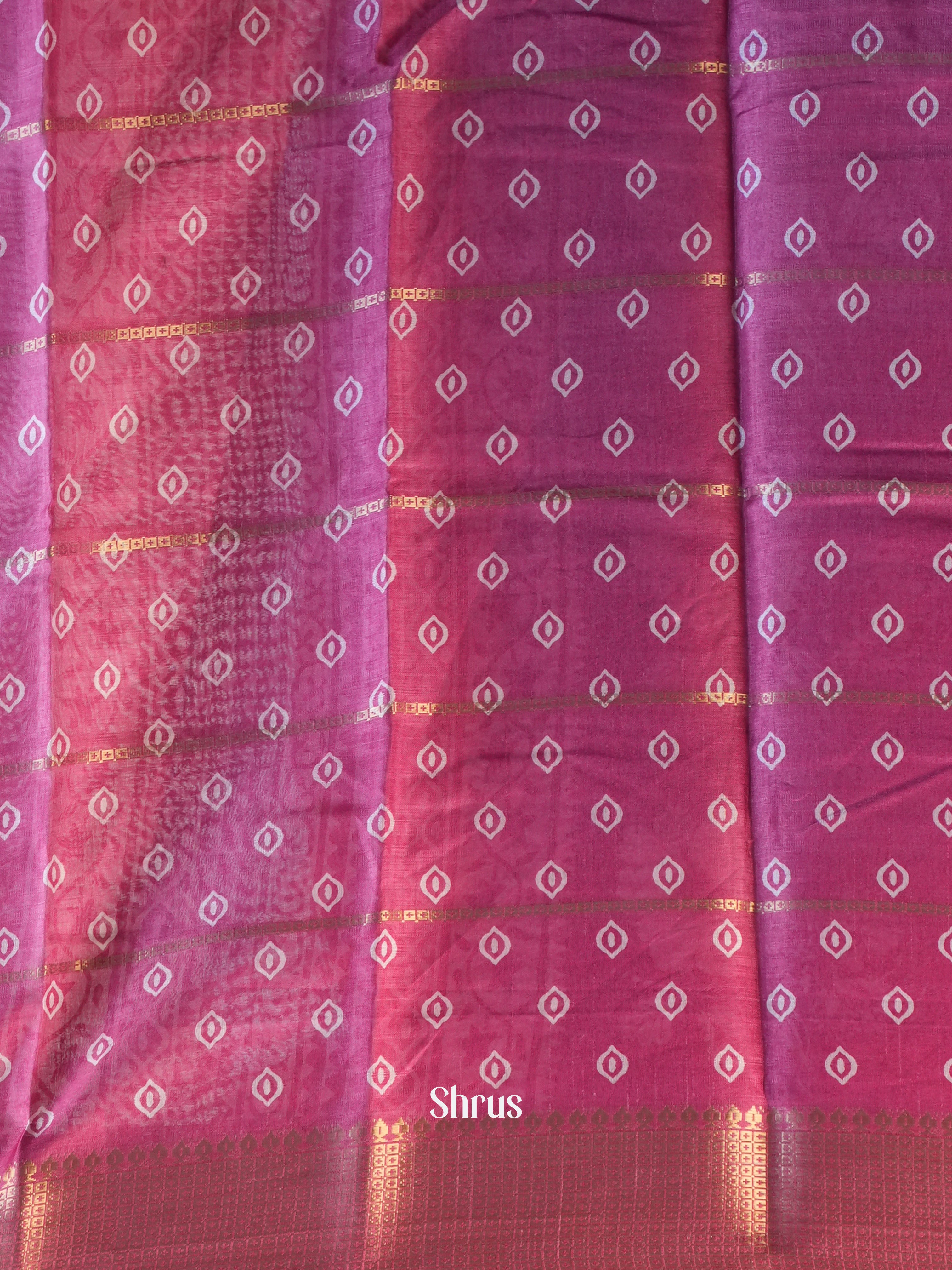 Pink  - Semi Crepe Saree