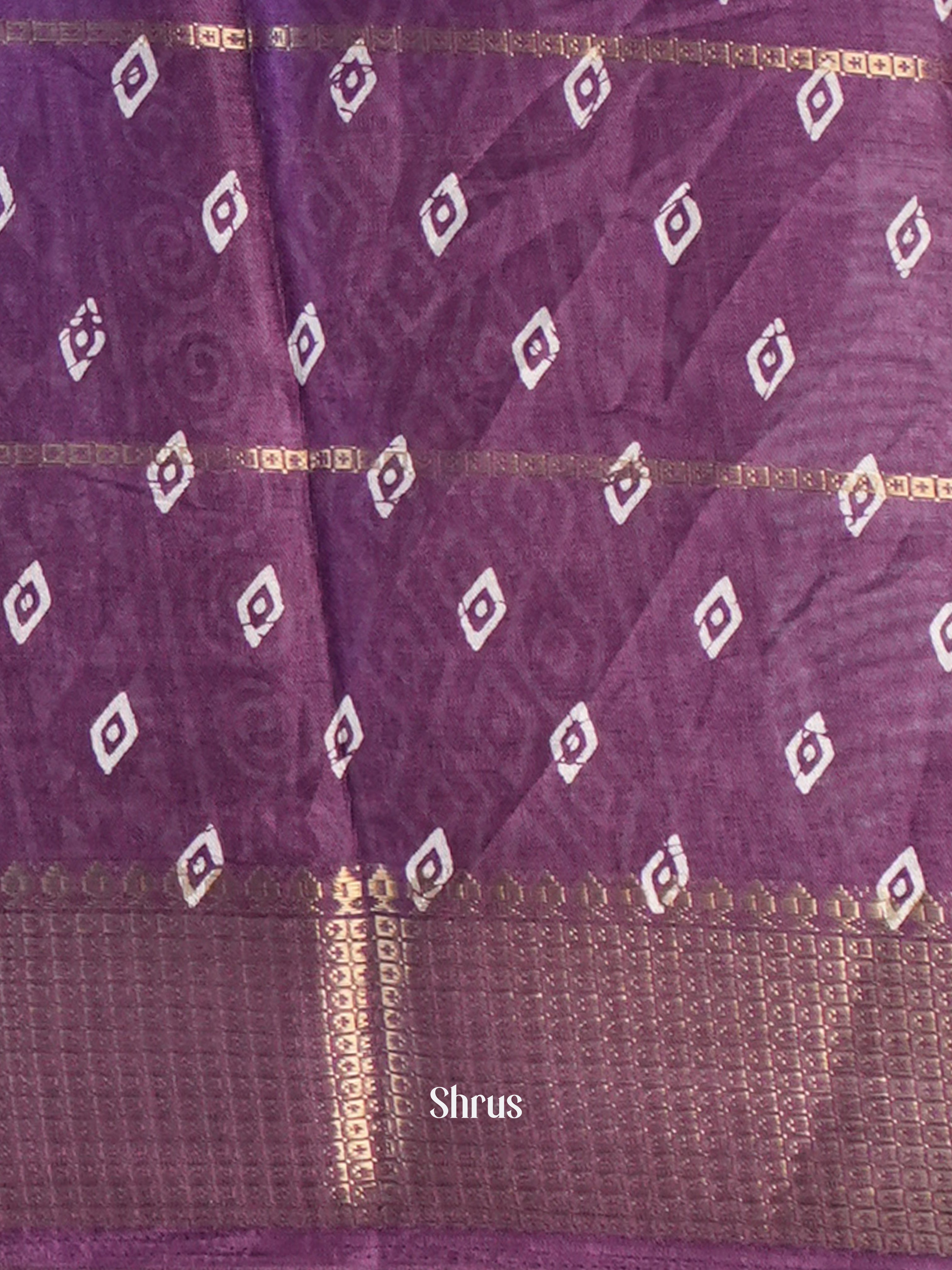 Purple - Semi Crepe Saree