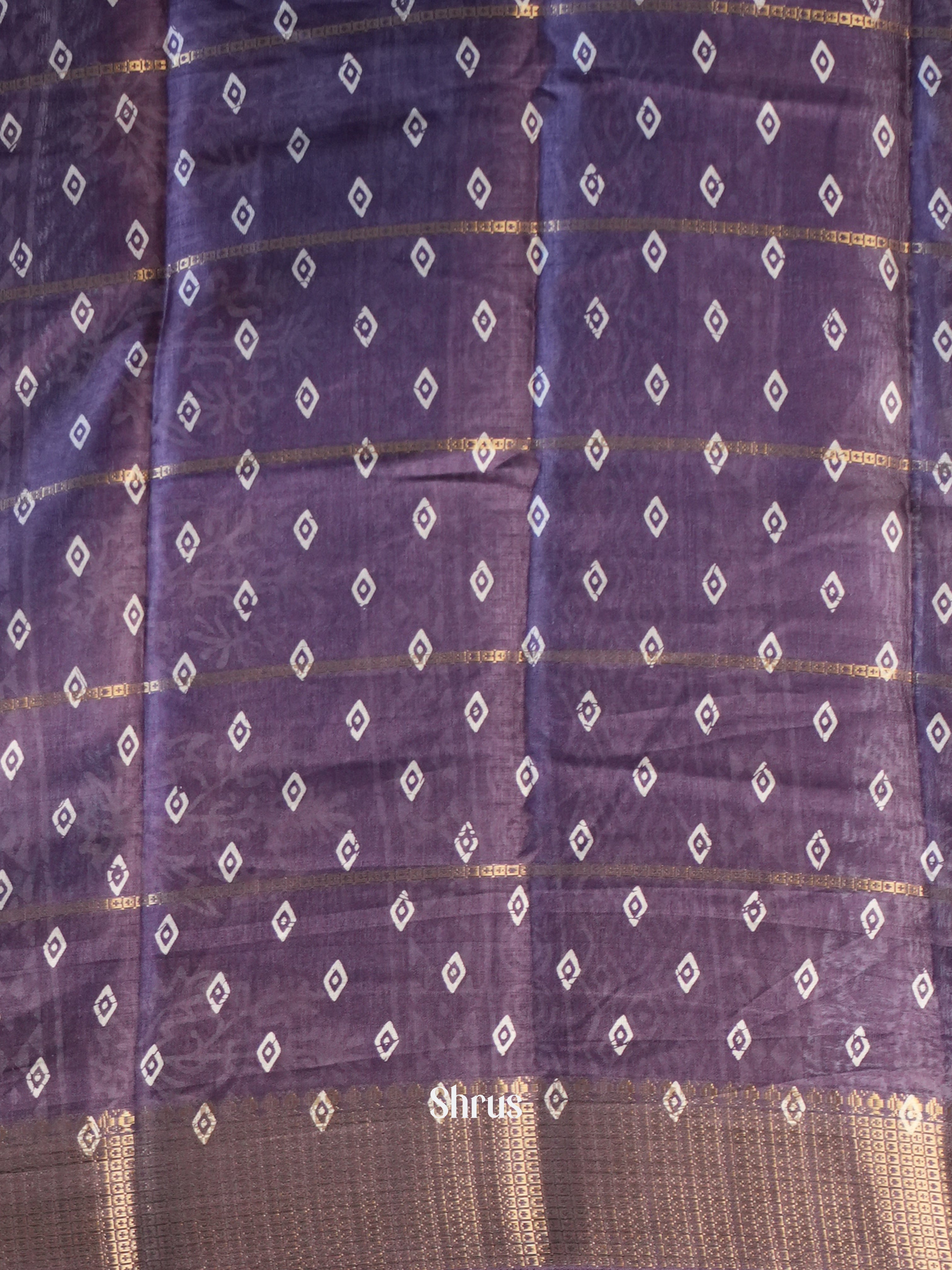 Purple - Semi Crepe  Saree