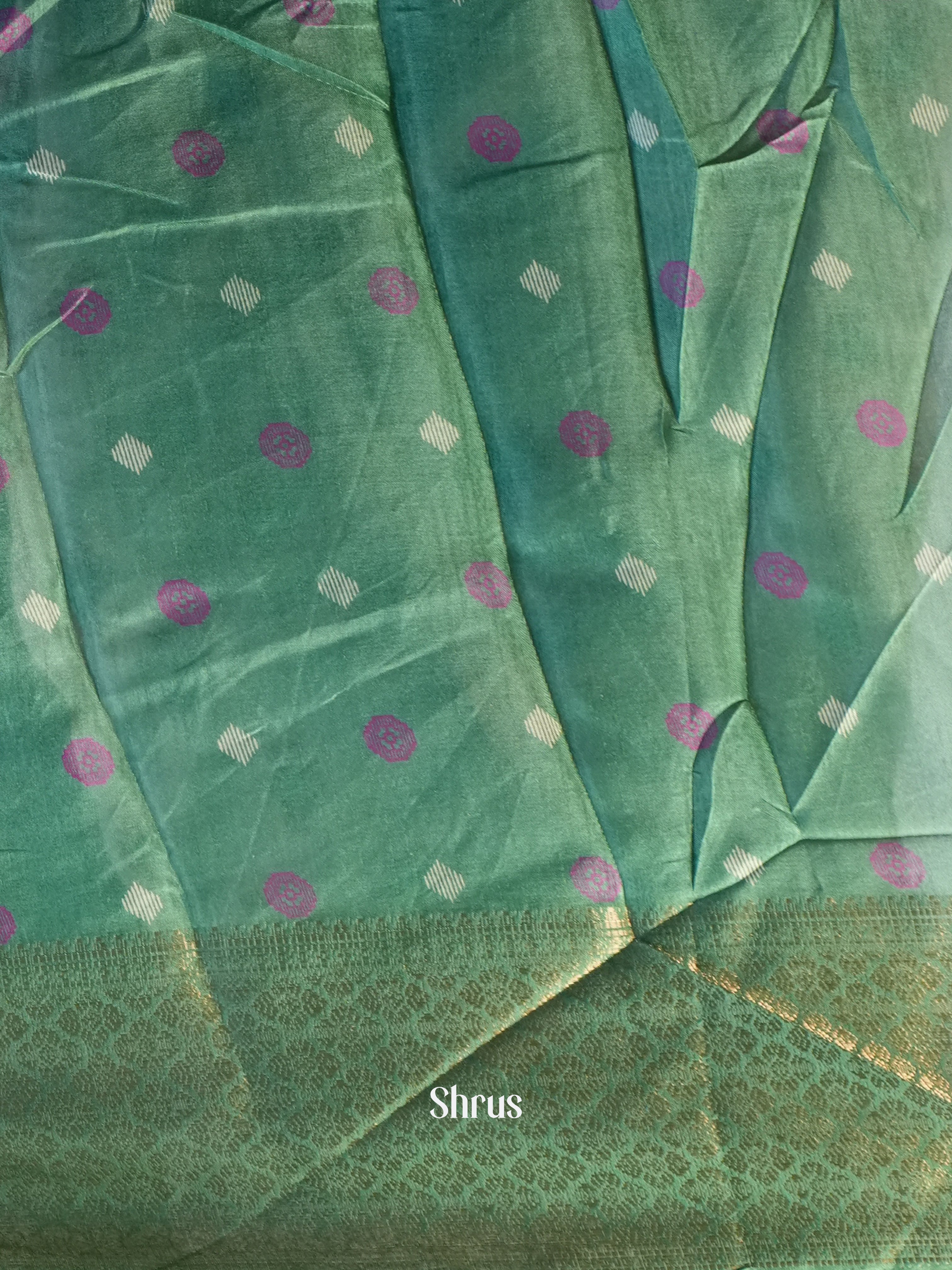 Green - Semi Crepe Saree