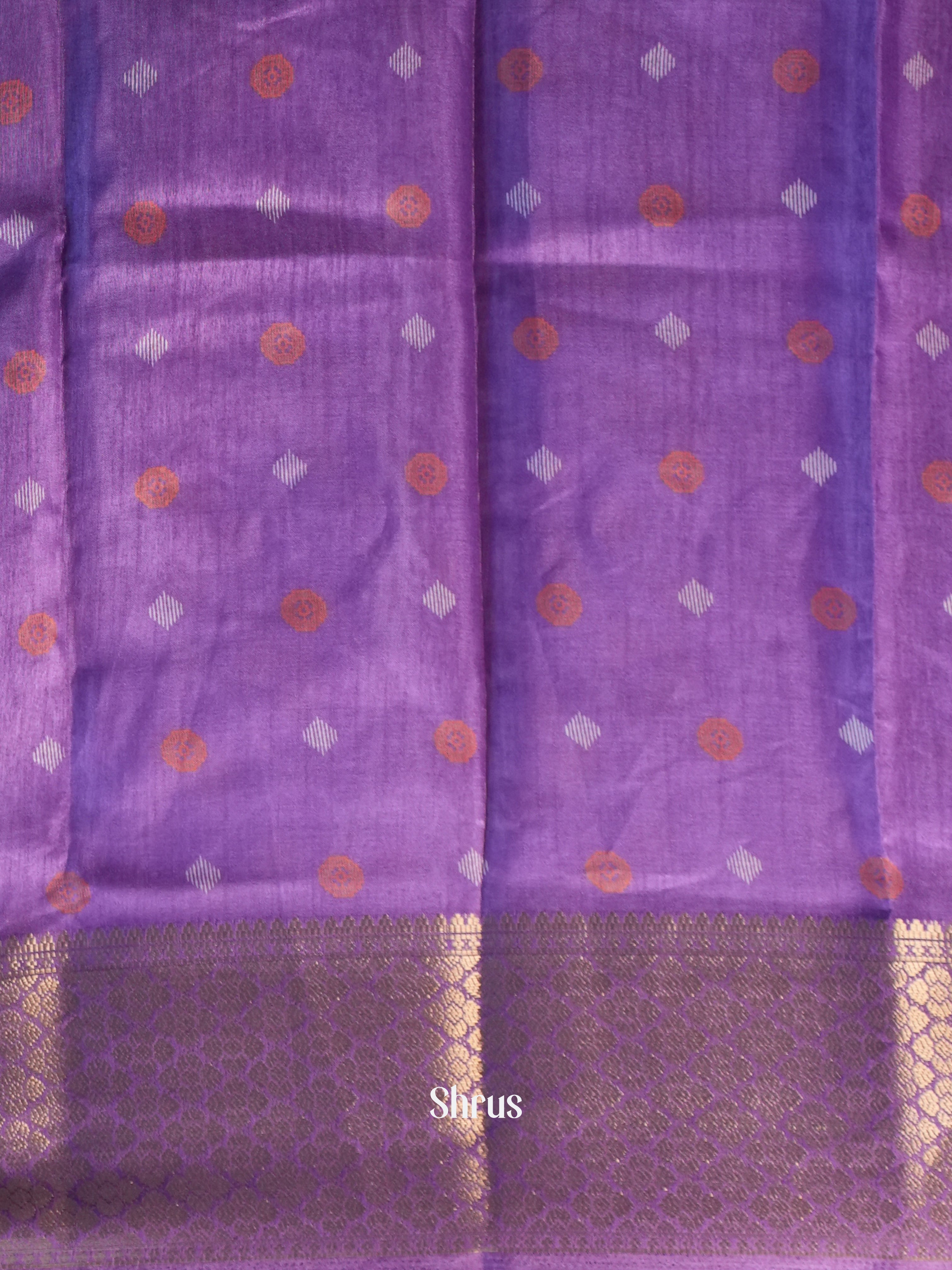 Purple - Semi Crepe Saree