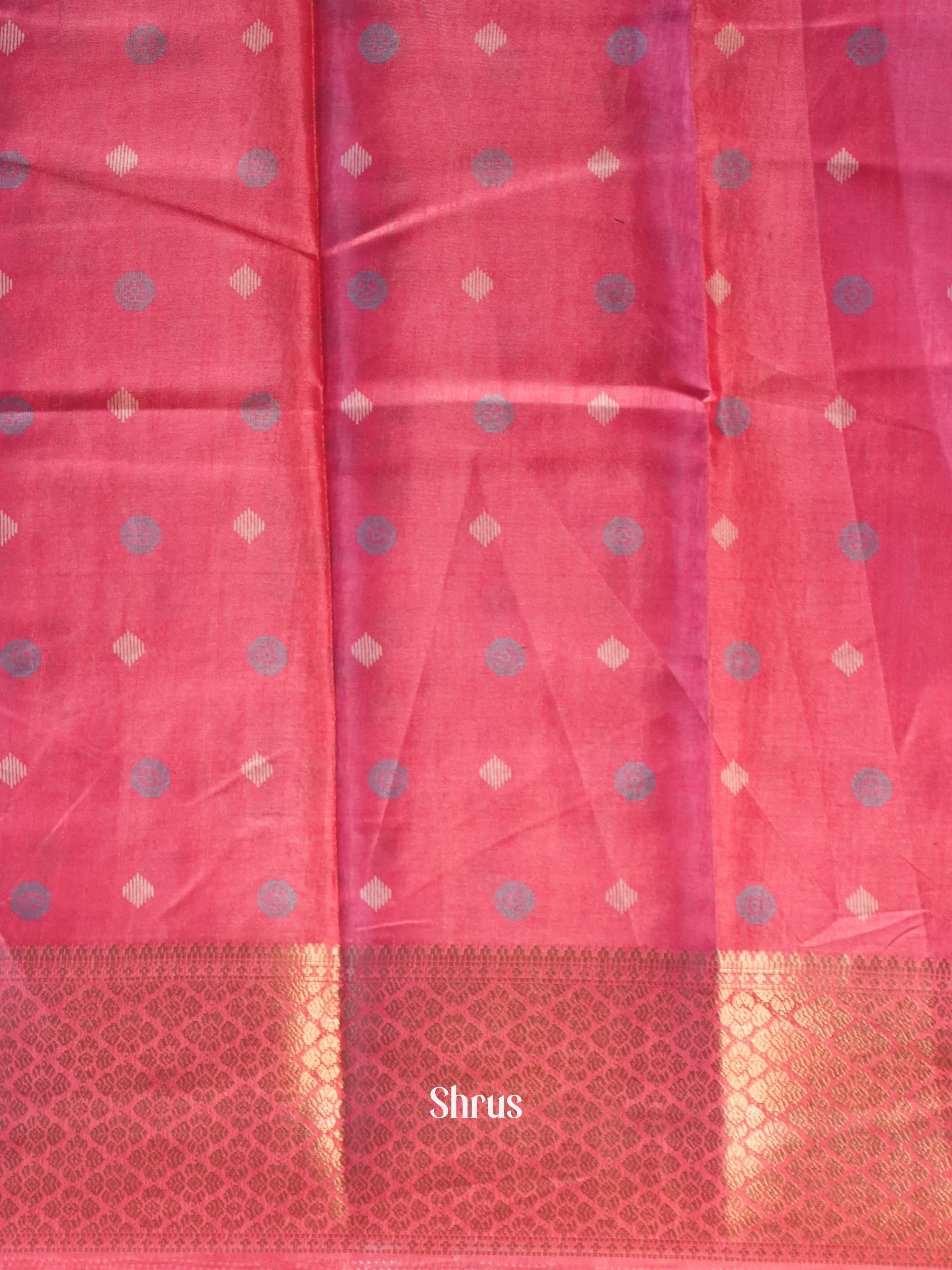 Pink - Semi Crepe Saree