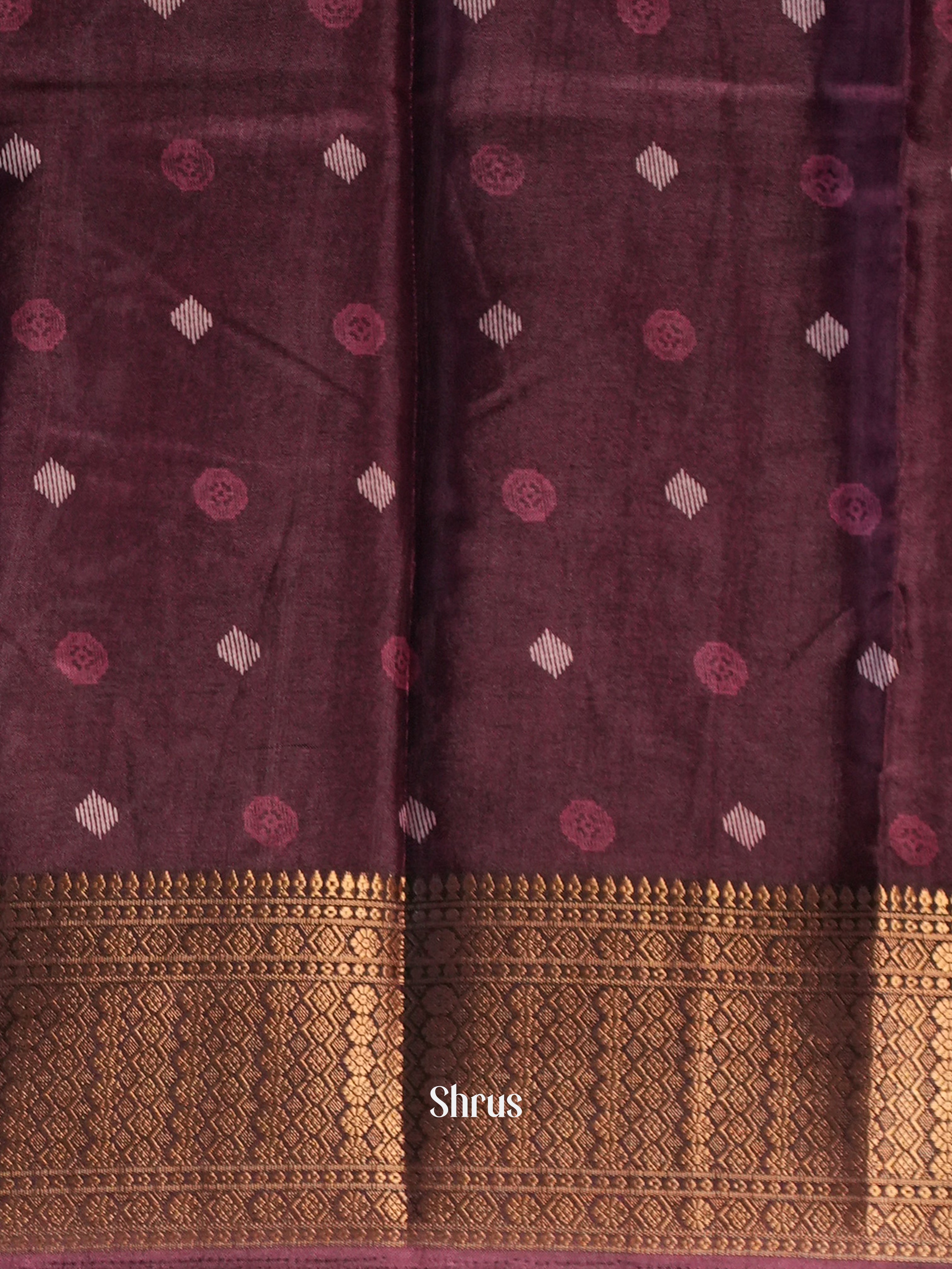 Brown- Semi Crepe Saree