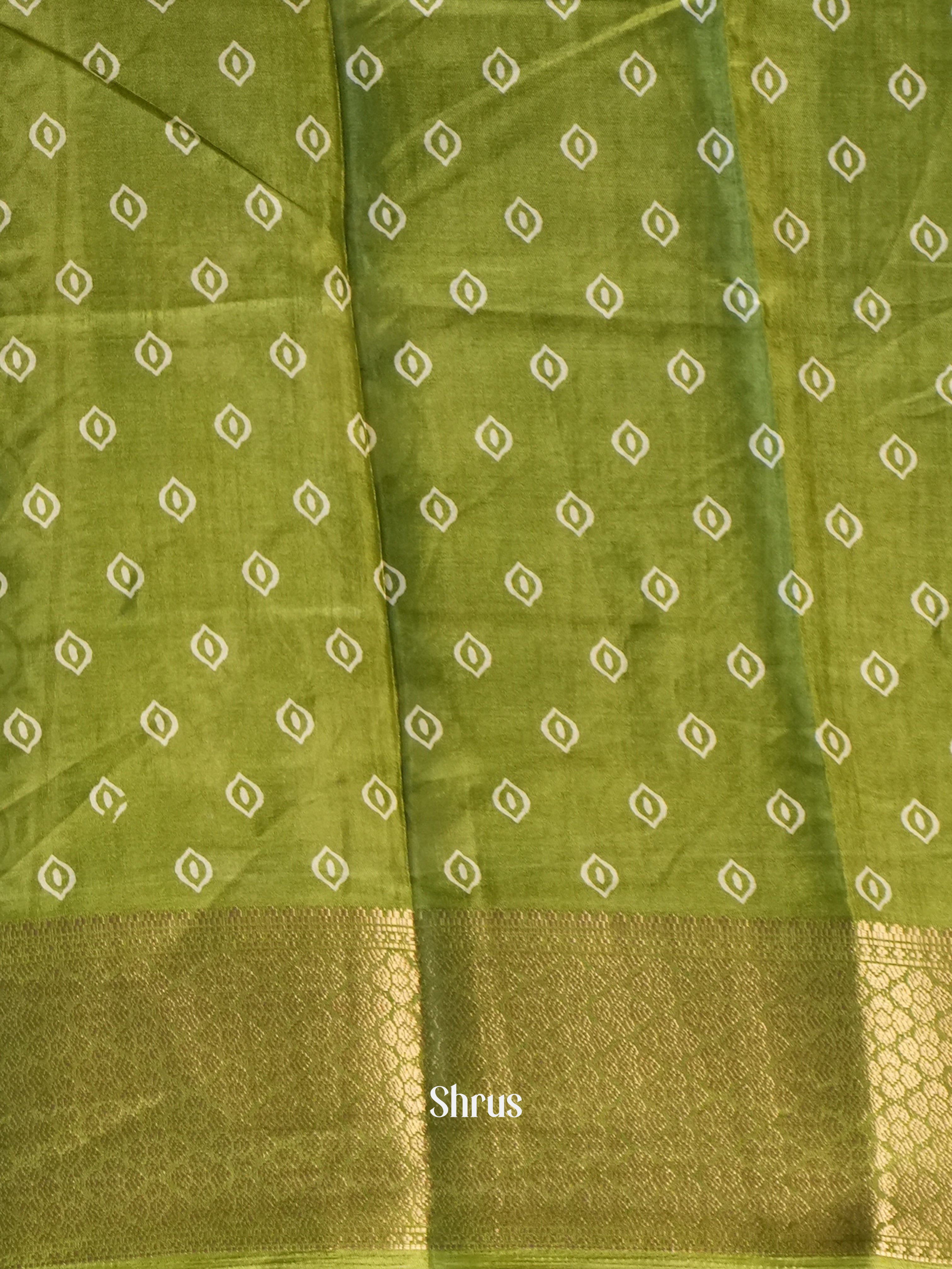 Green - Semi Crepe Saree