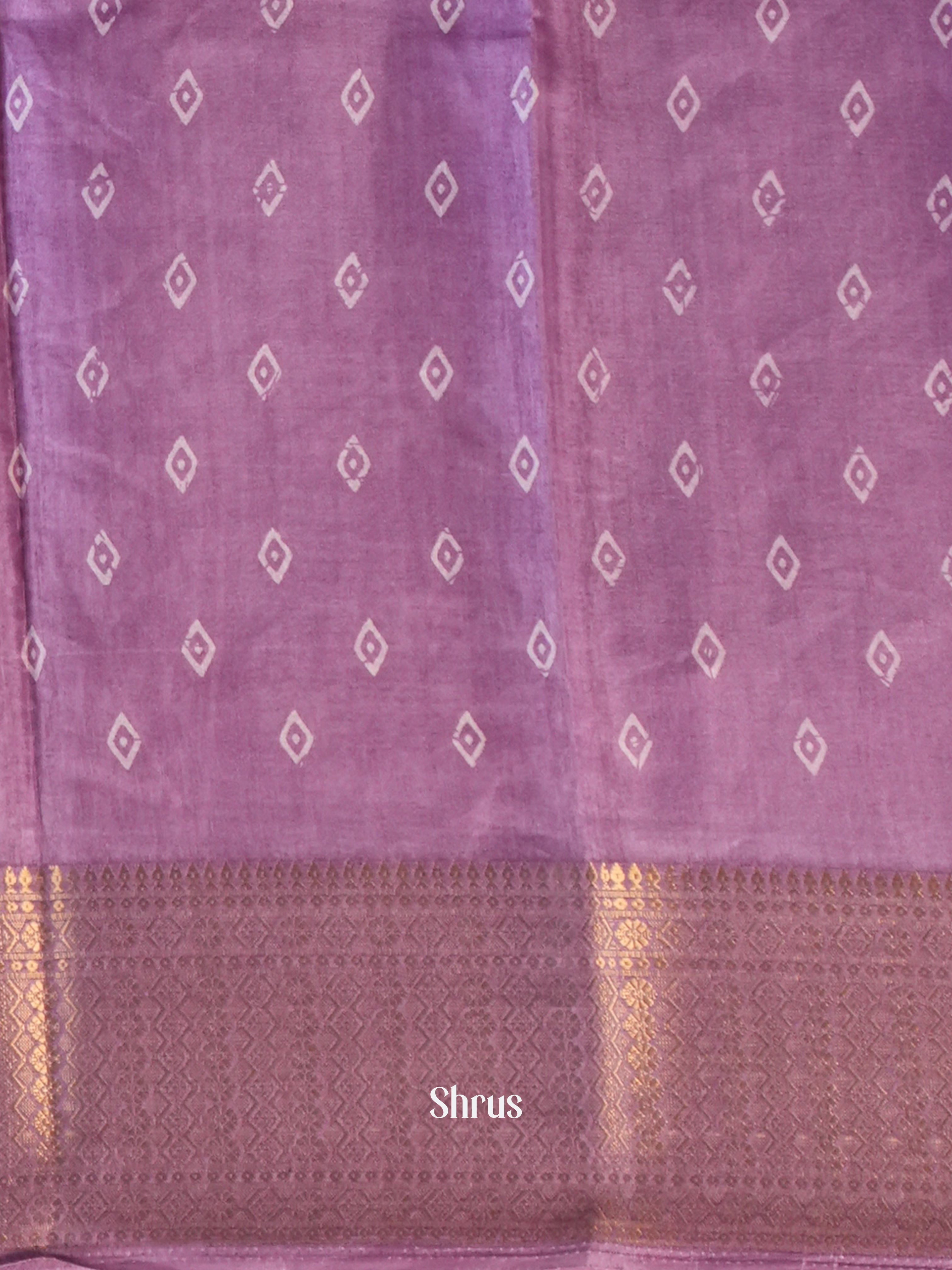 Purple - Semi Crepe Saree