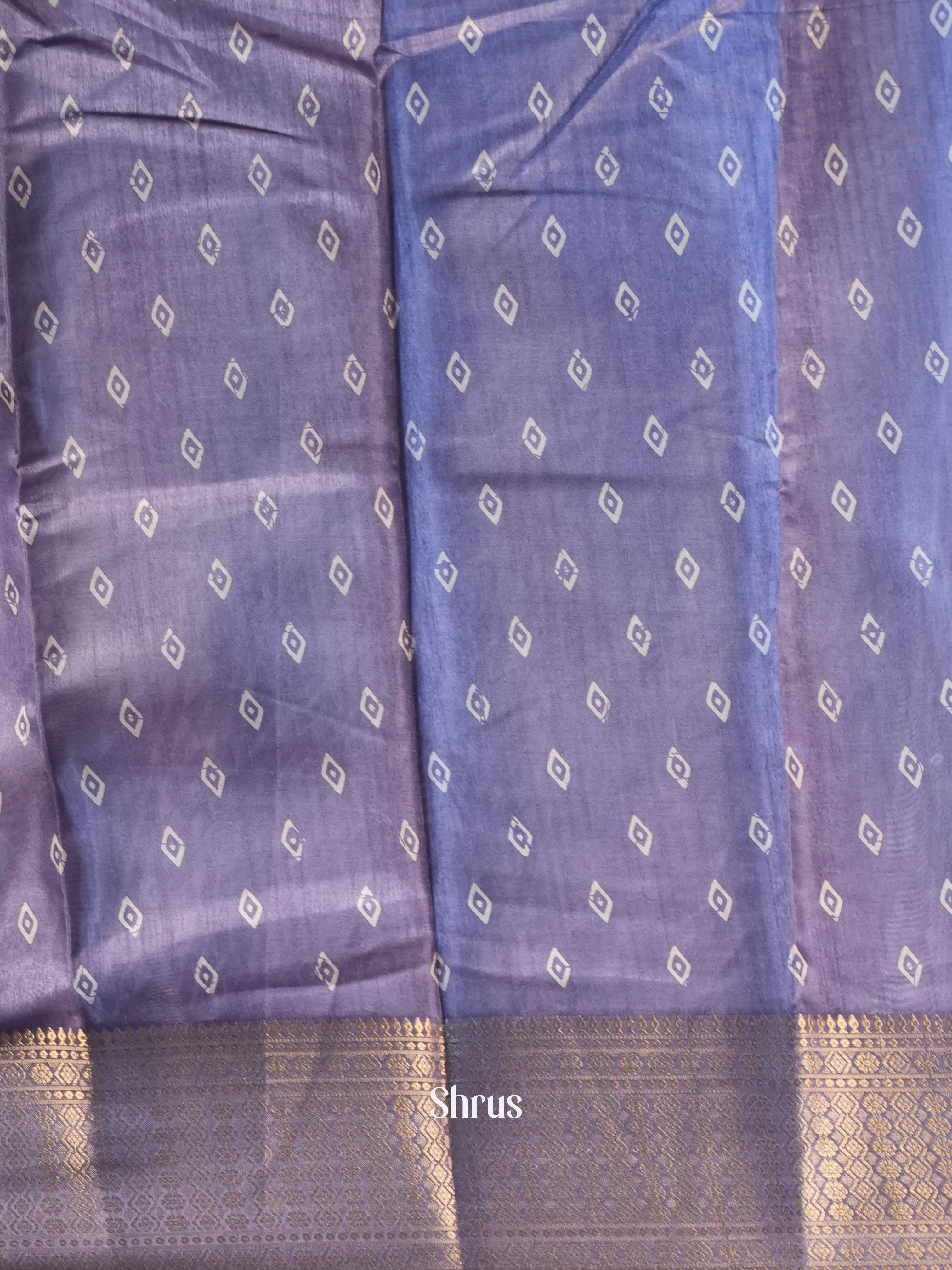 Purple - Semi Crepe Saree