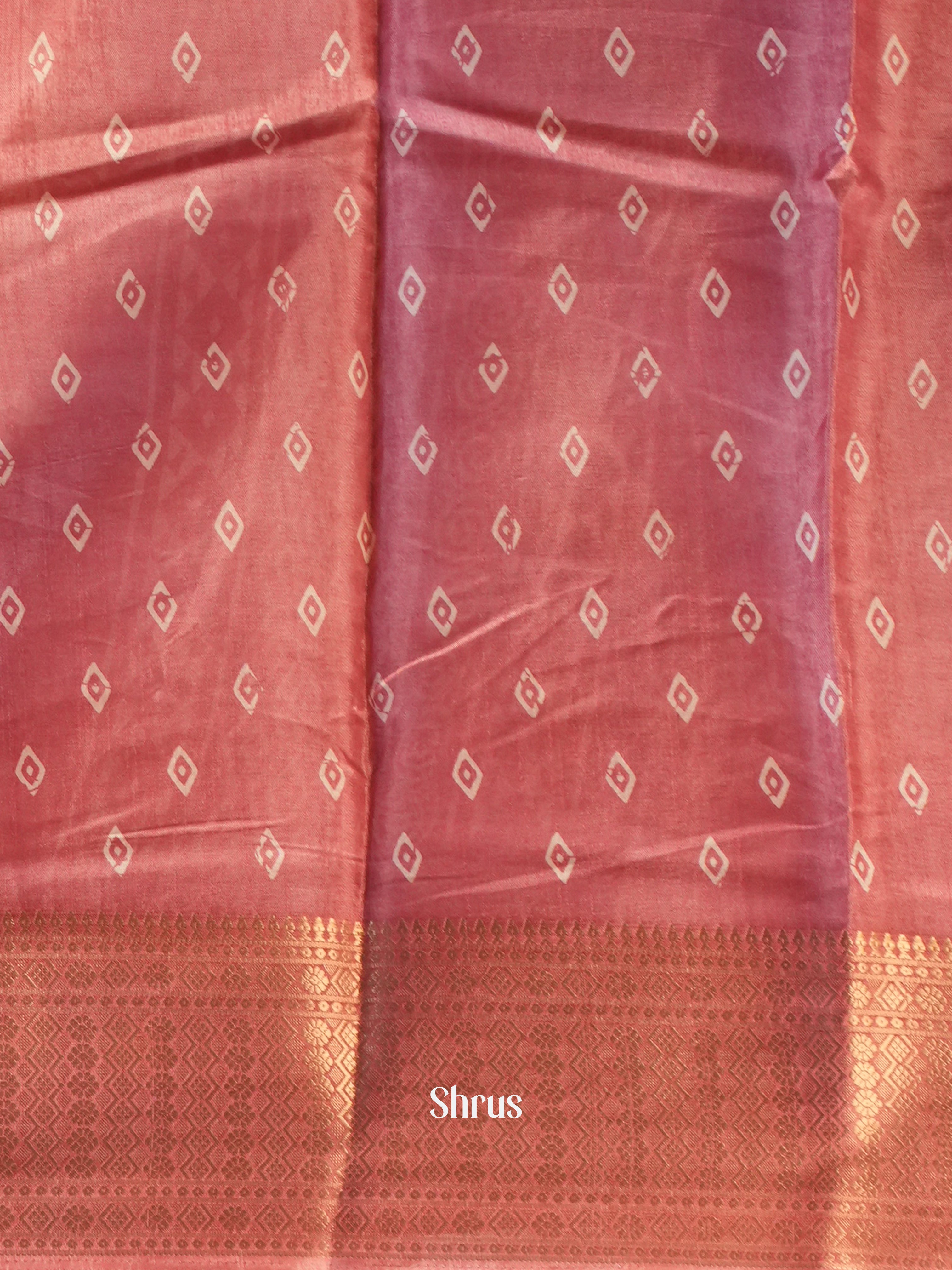 Pink - Semi Crepe Saree