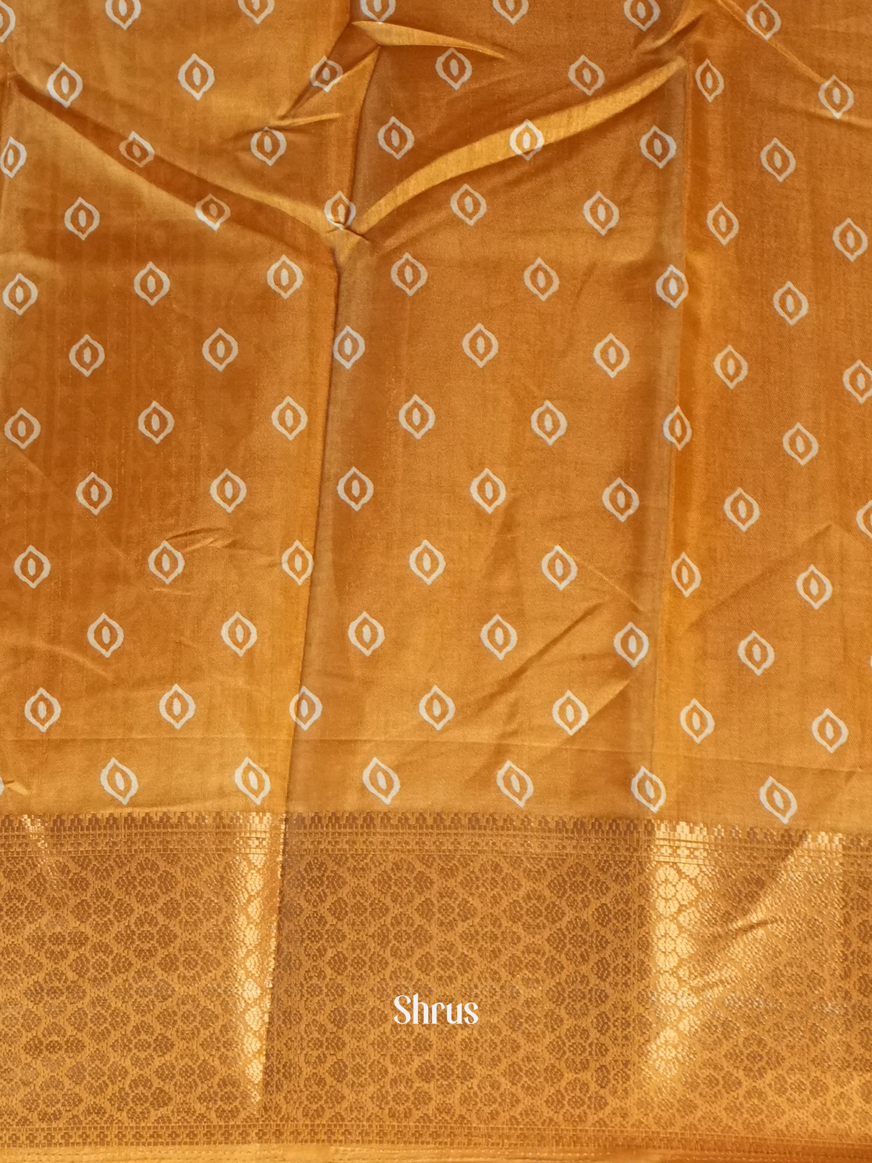 Mustard - Semi Crepe Saree