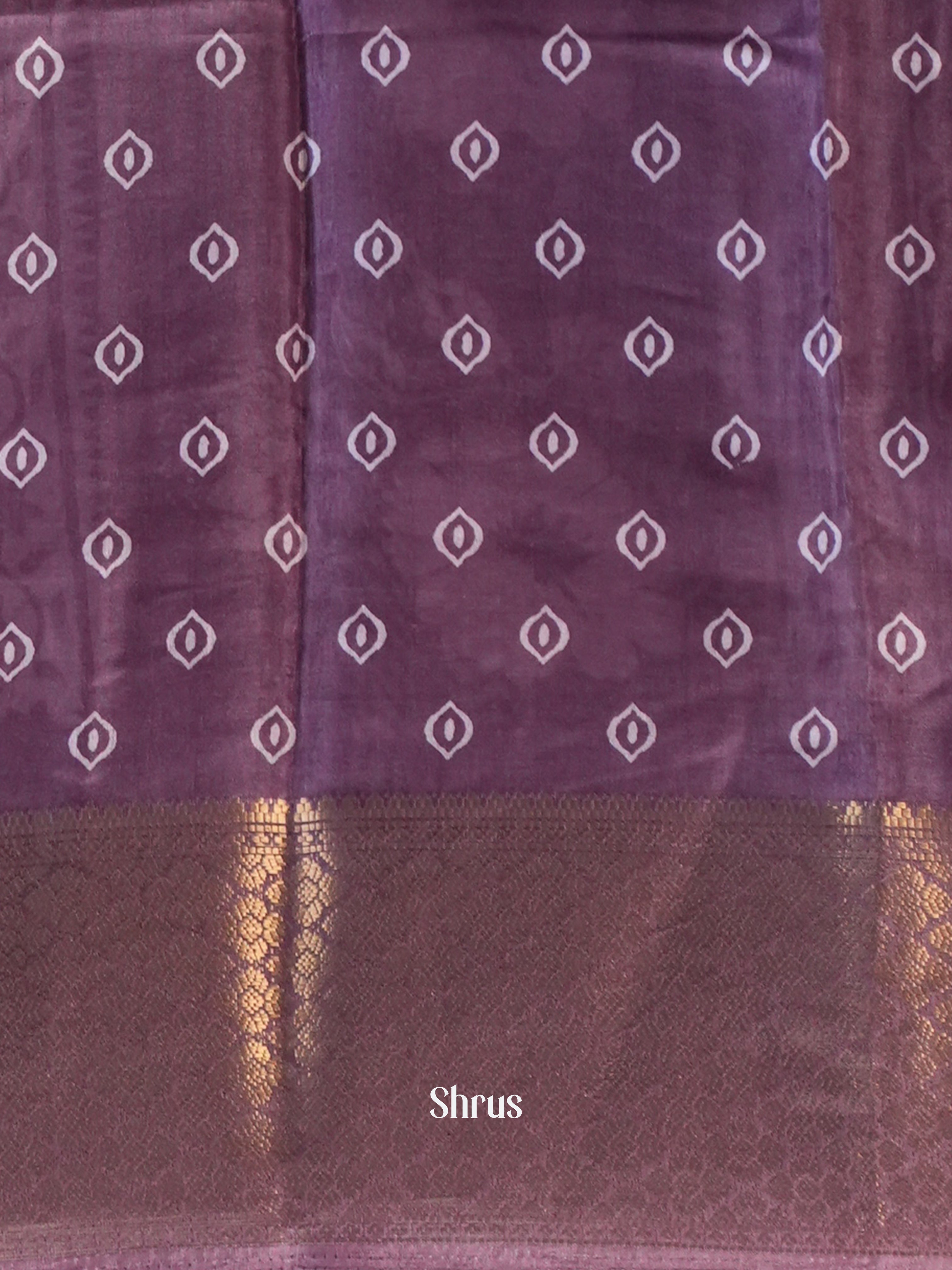 Purple - Semi Crepe Saree