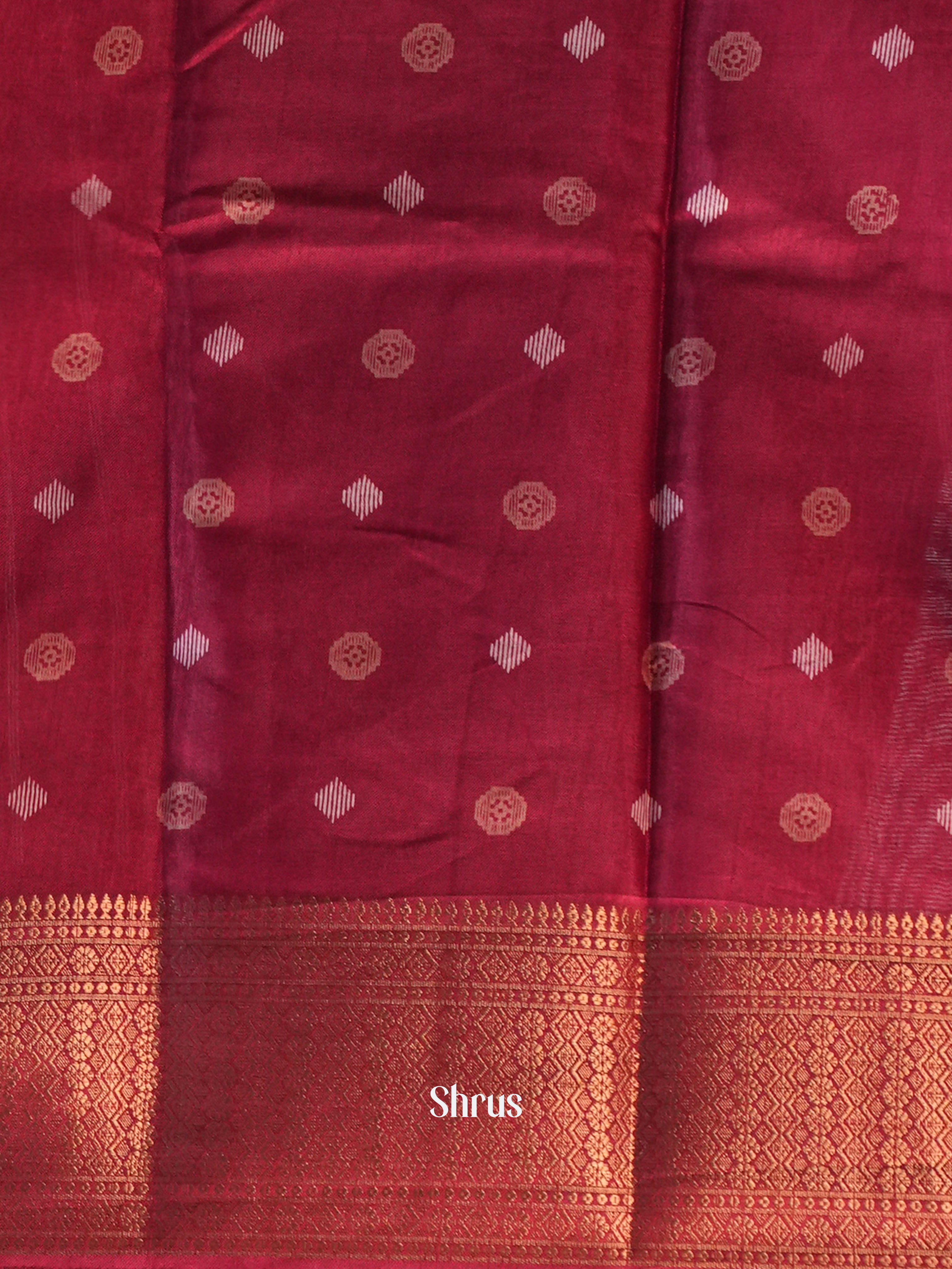 Maroon - Semi Crepe Saree