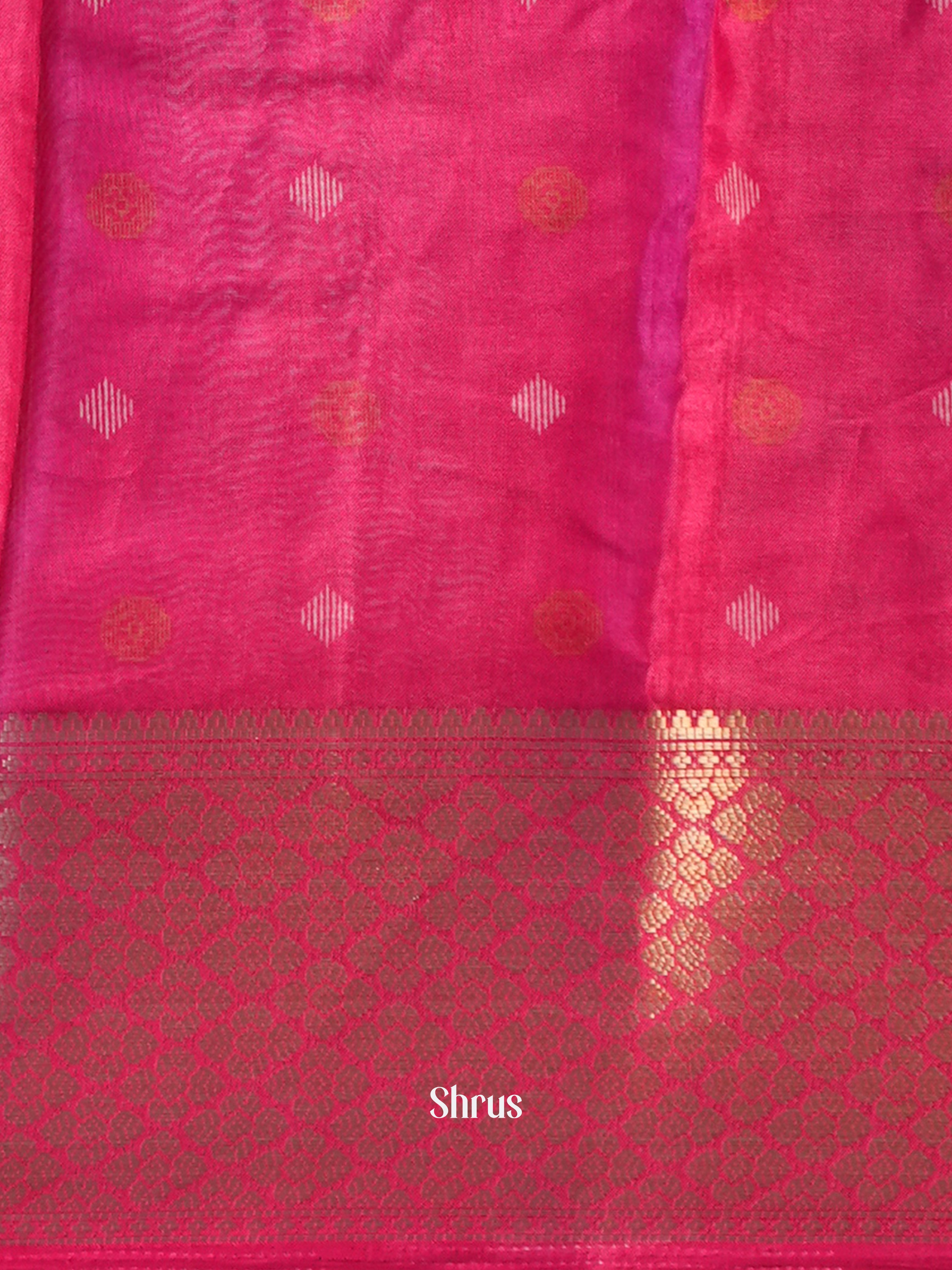 Pink- Semi Crepe Saree