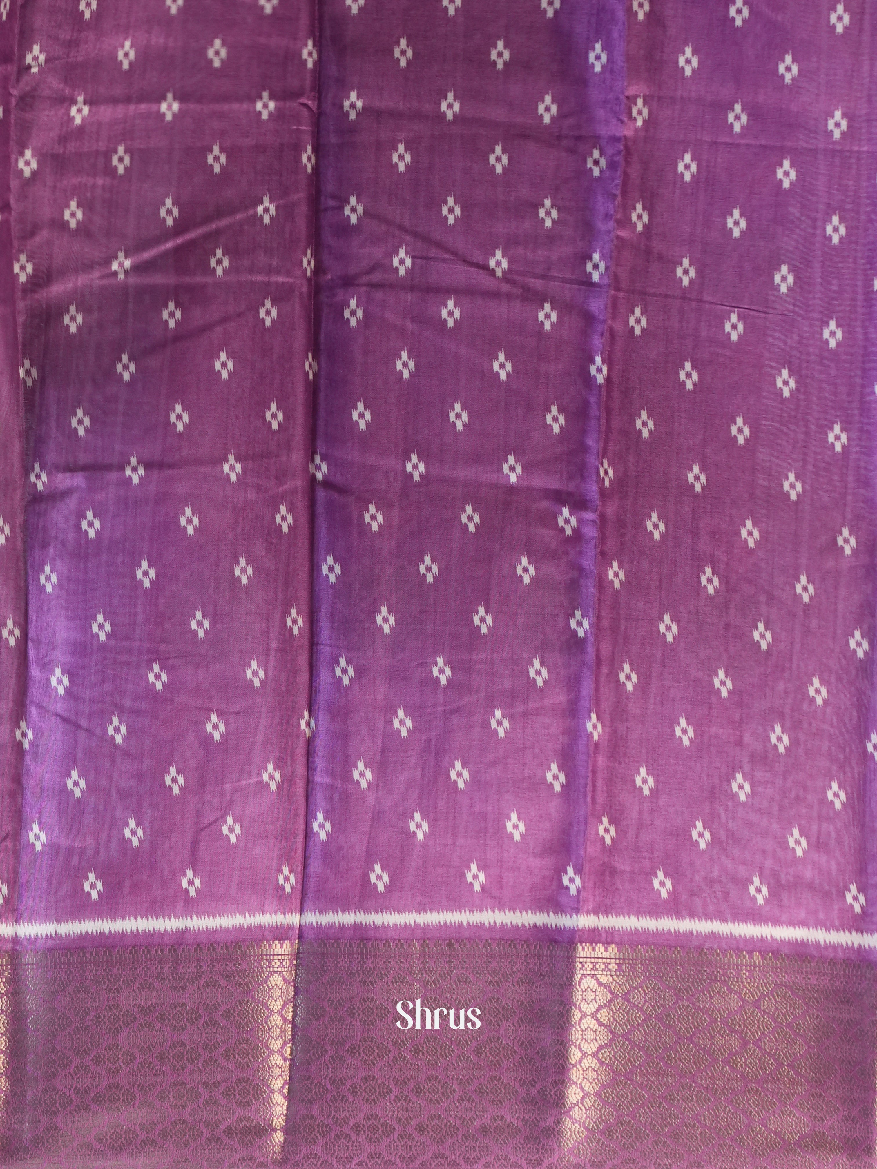 Purple - Semi Crepe Saree