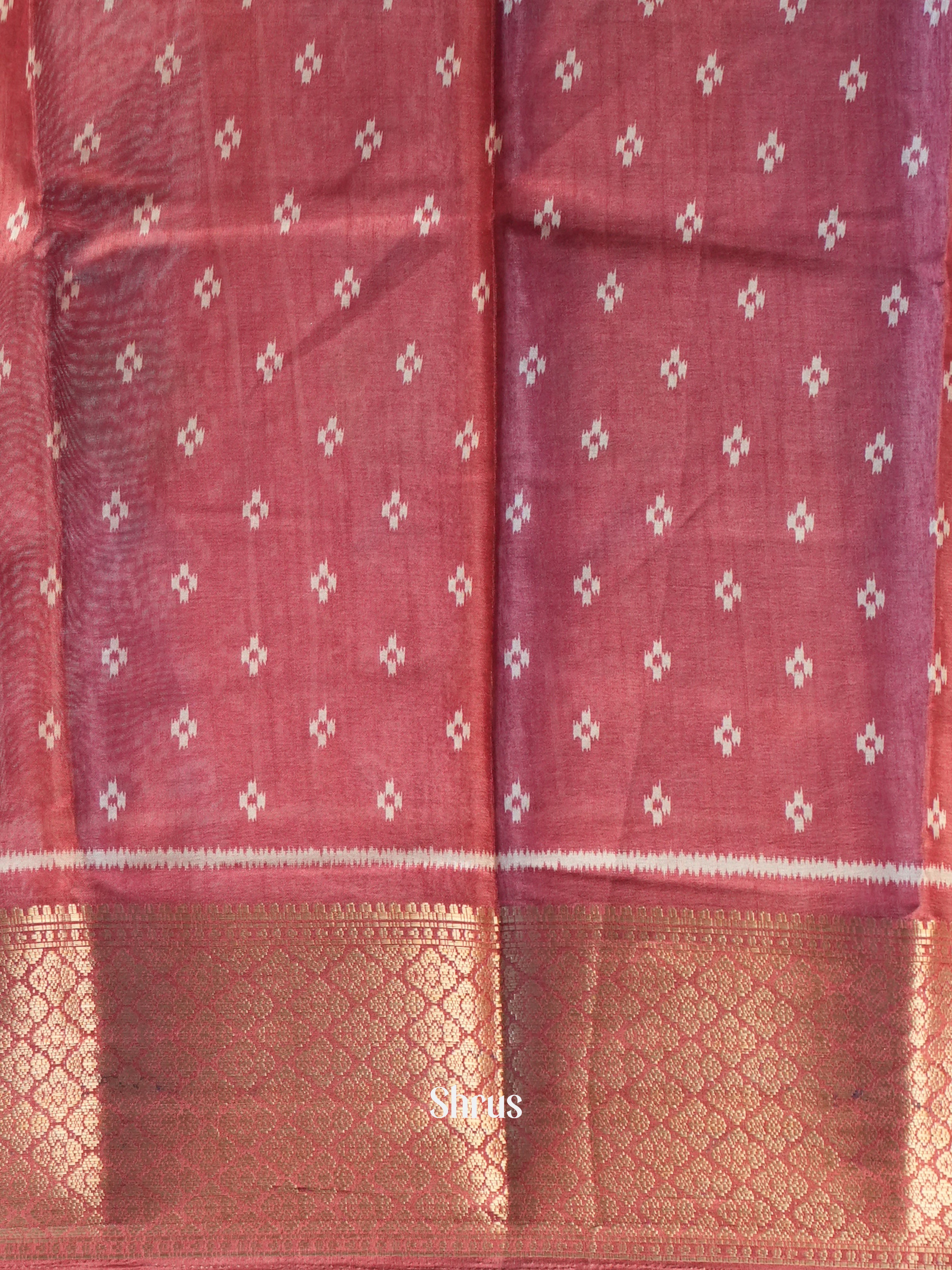 Brown - Semi Crepe Saree