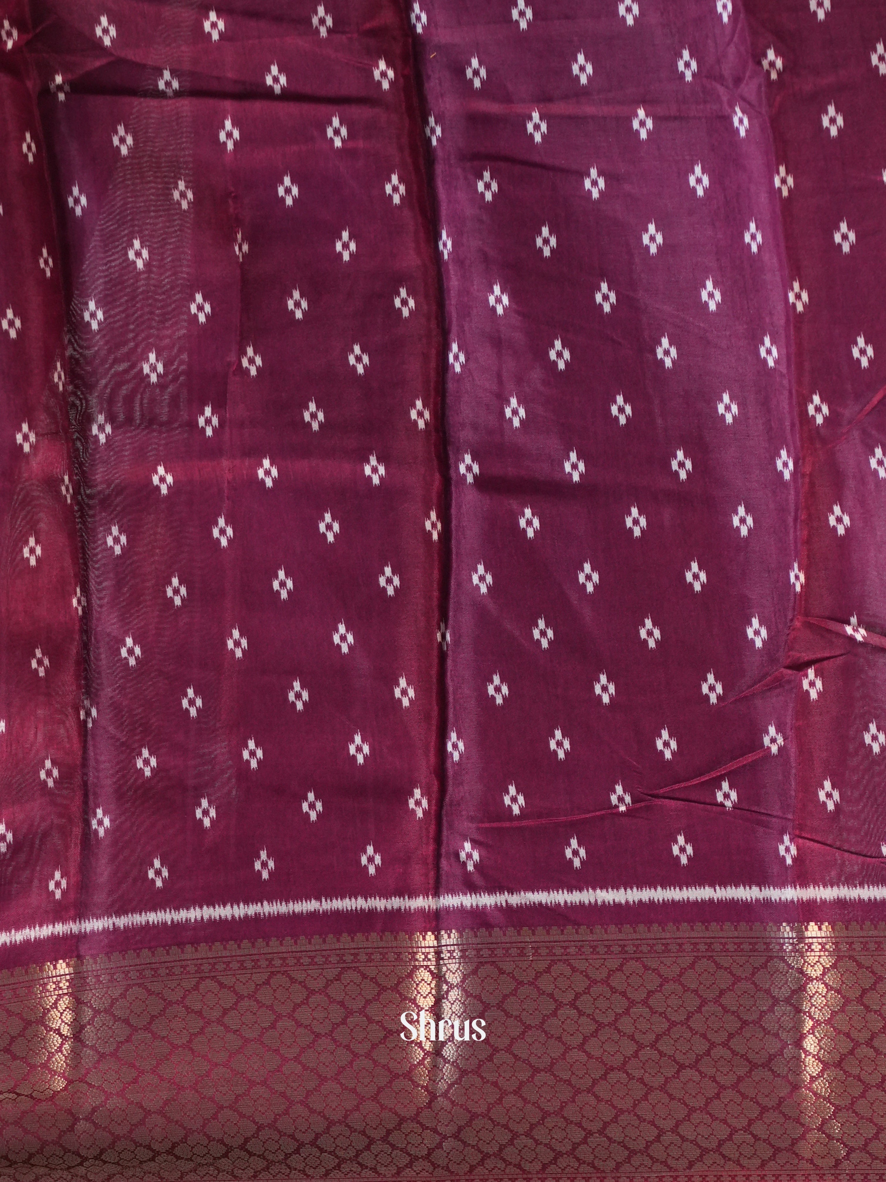 Wine - Semi Crepe Saree