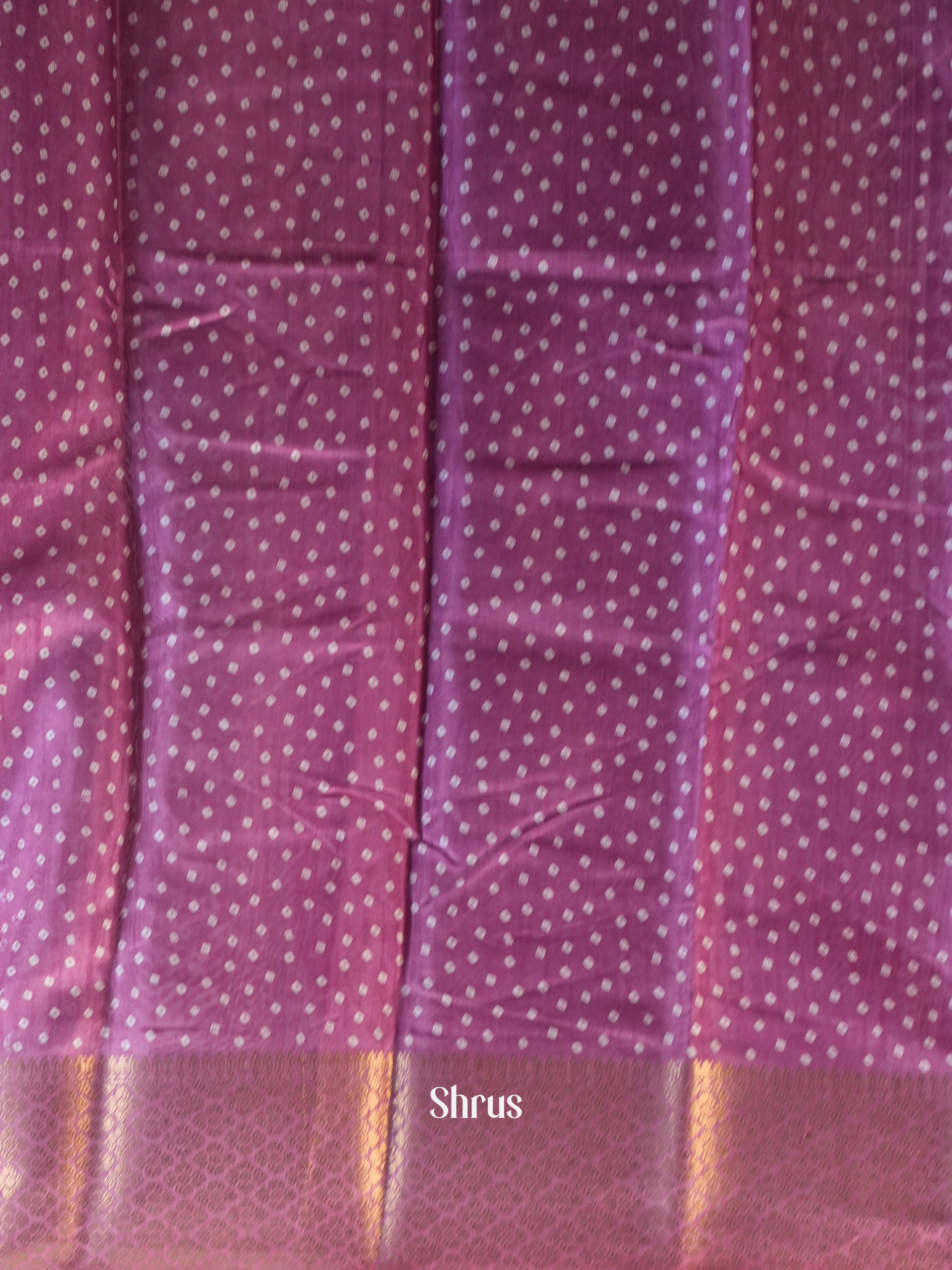 Purple - Semi Crepe Saree