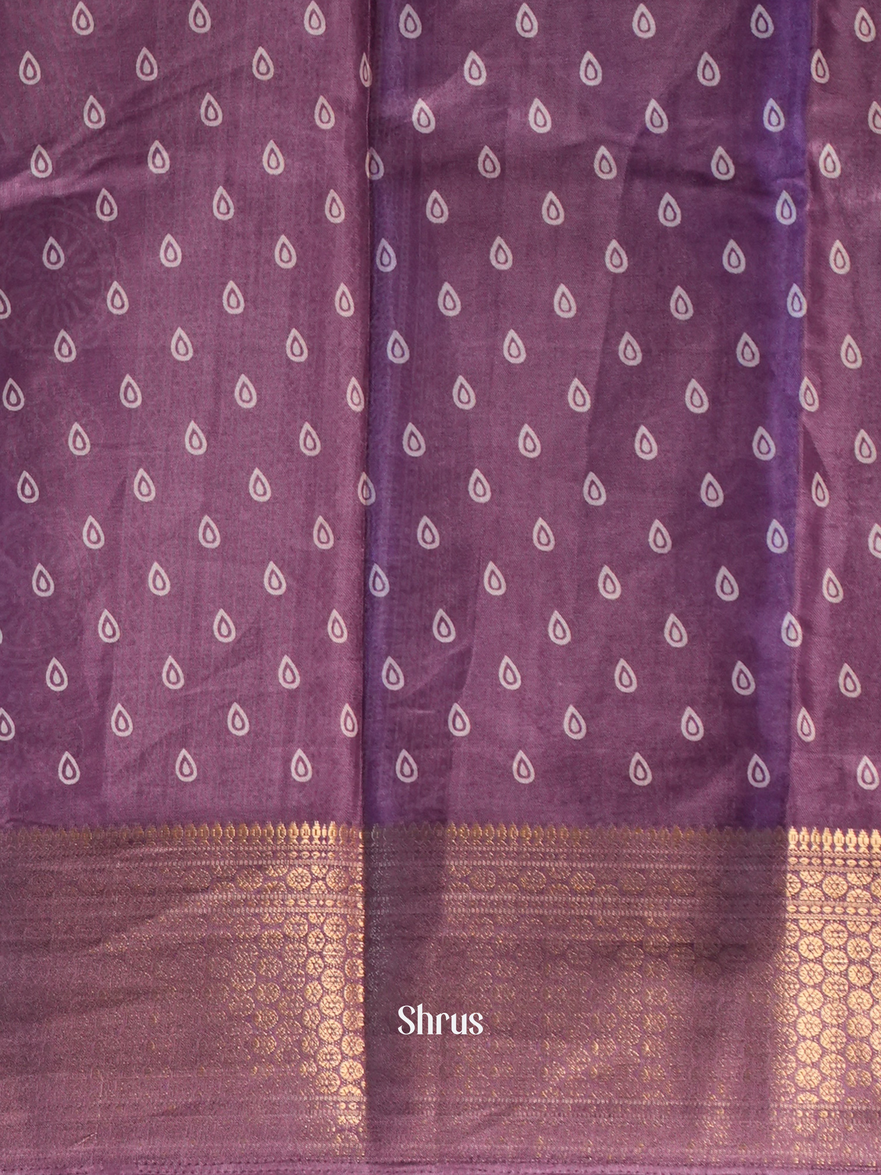 Purple - Semi Crepe Saree