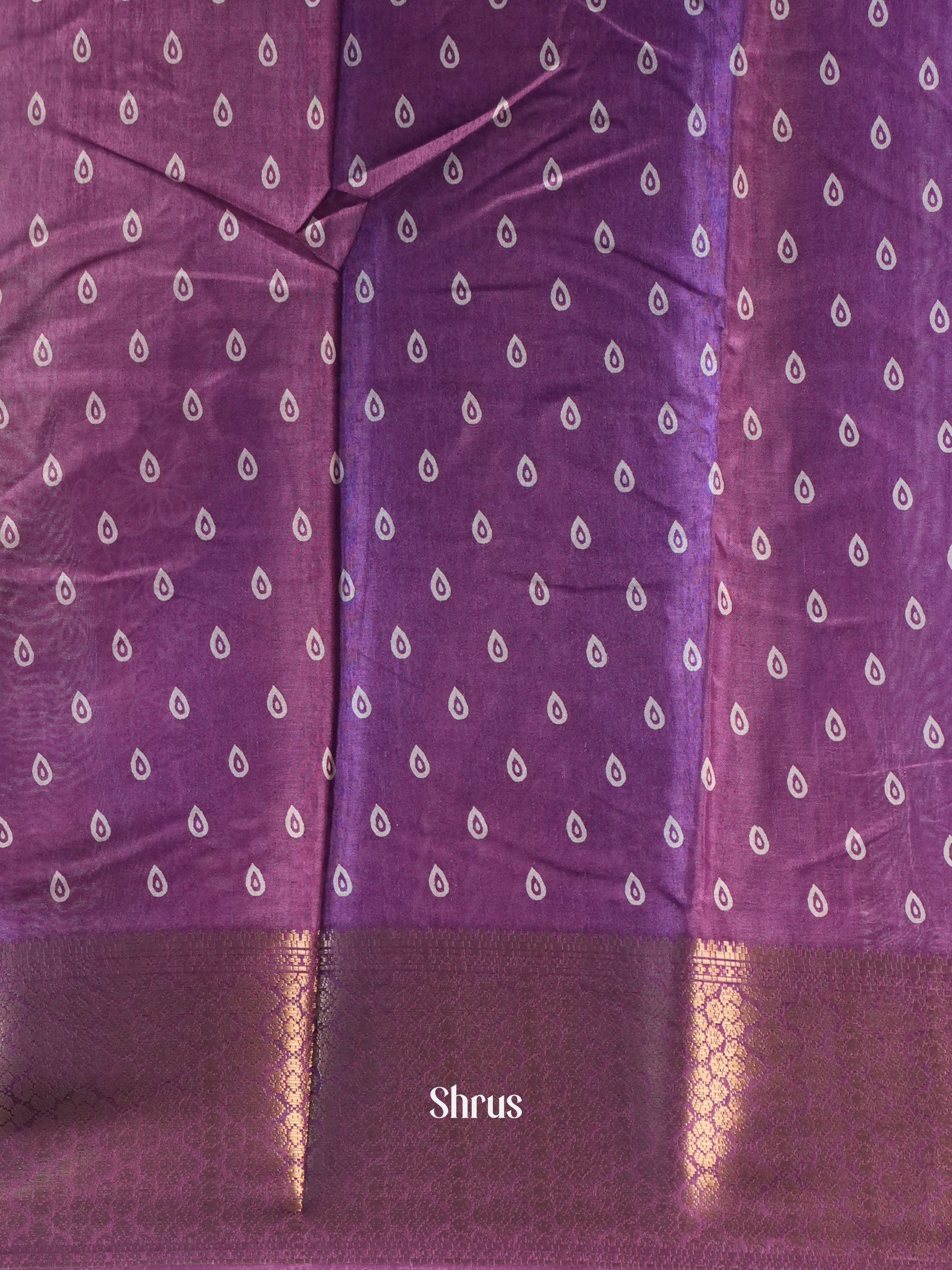 Purple - Semi Crepe Saree