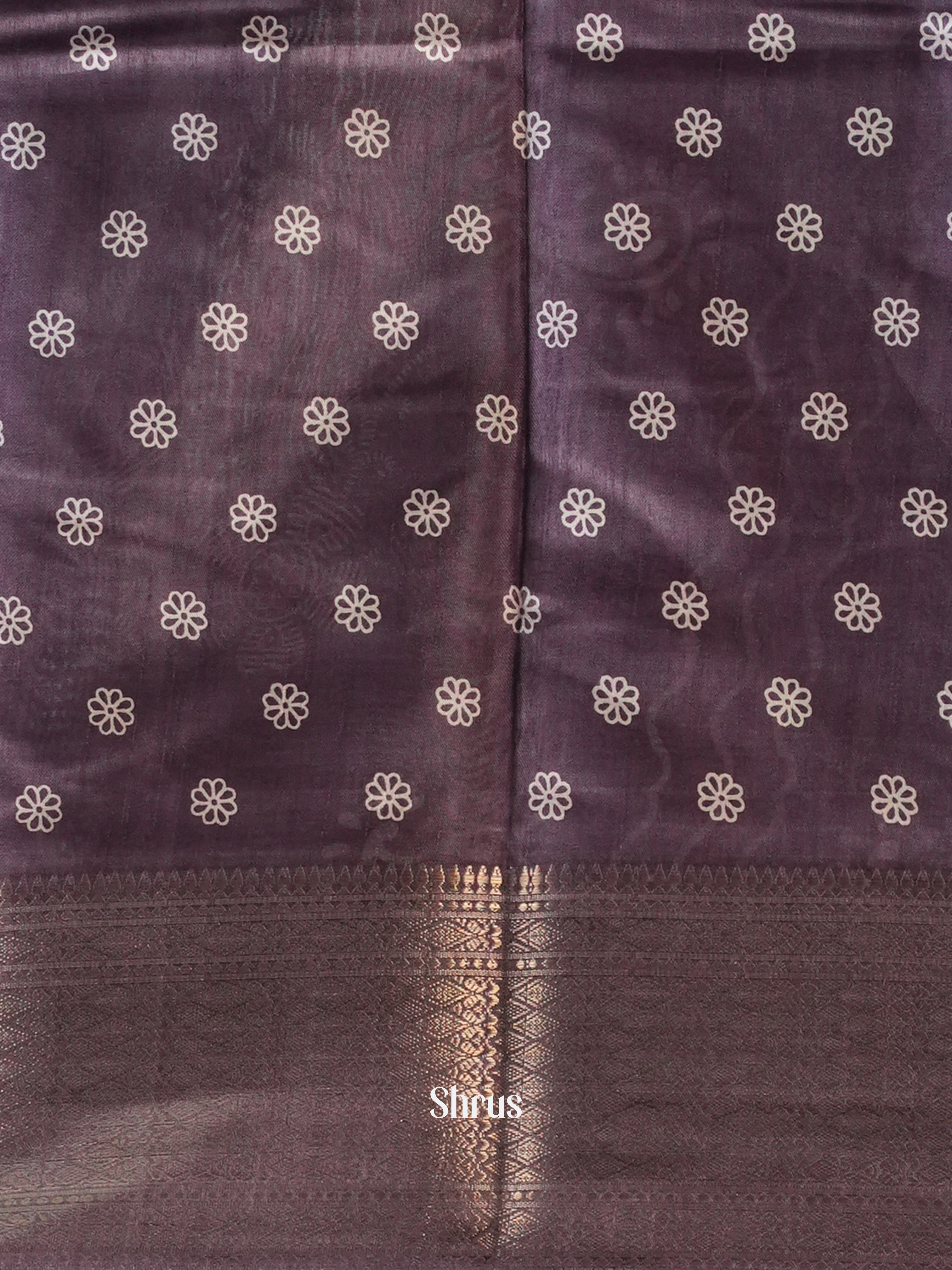 Purple - Semi Crepe Saree