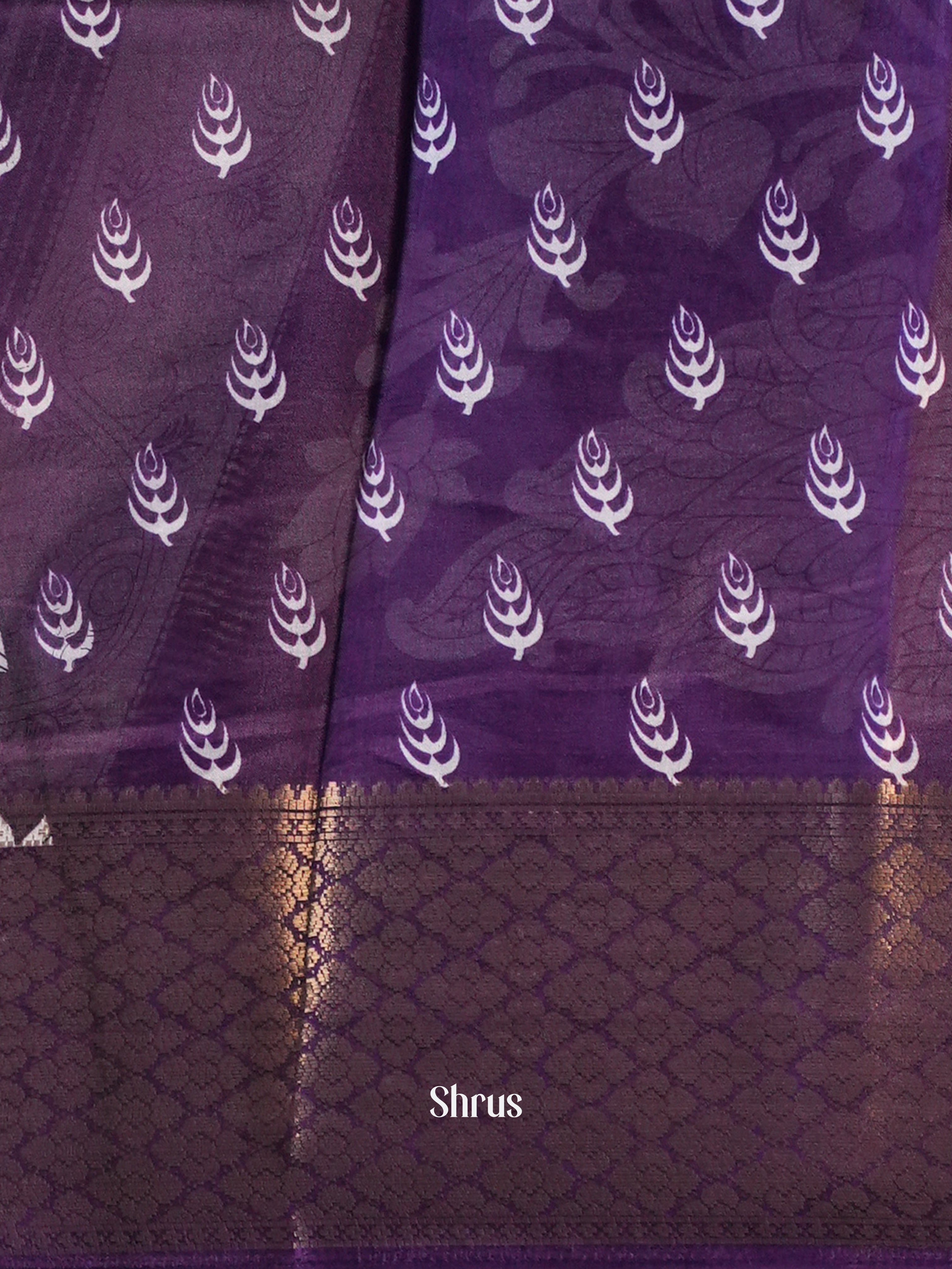 Purple - Semi Crepe Saree