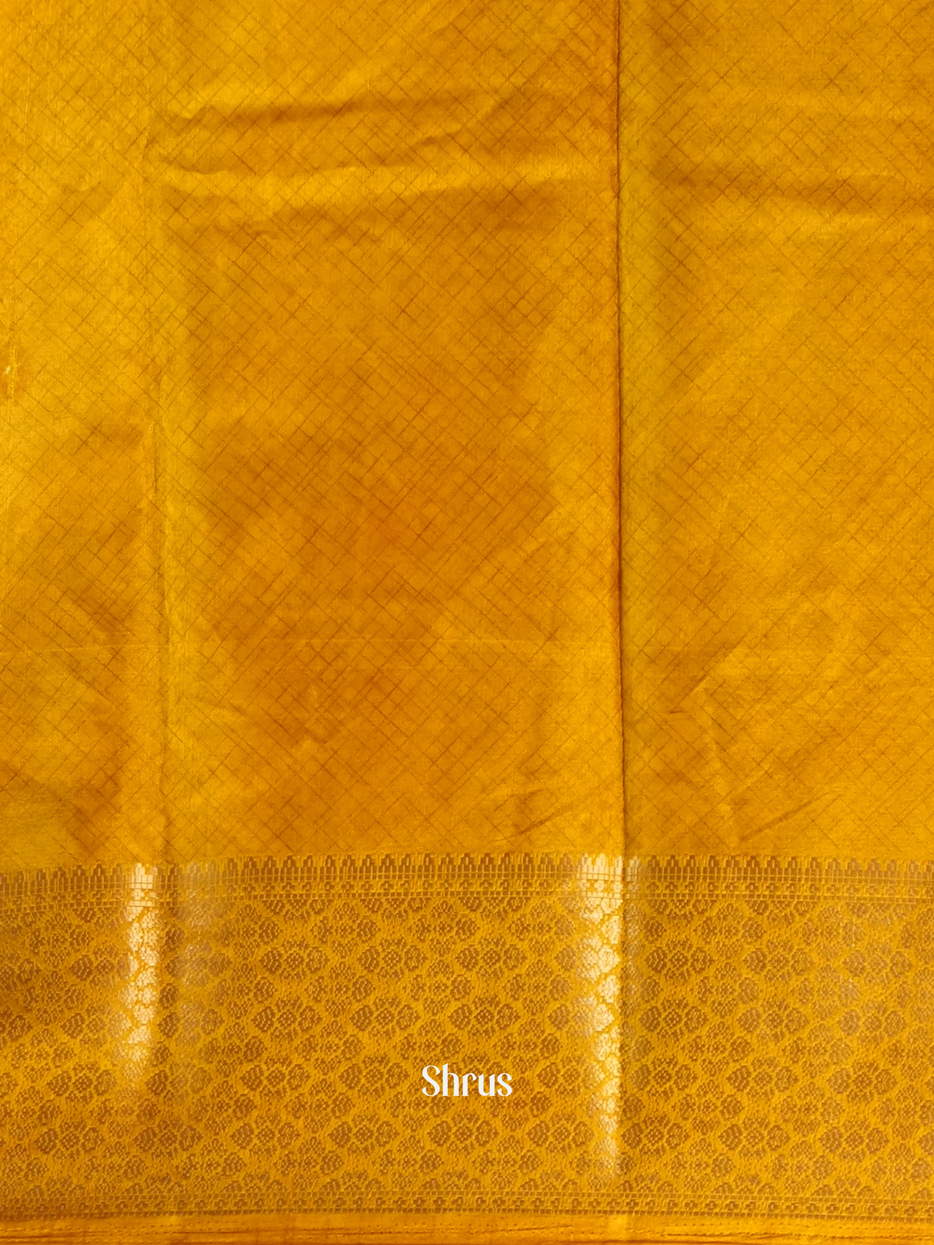 Purple & Yellow - Semi Crepe Saree