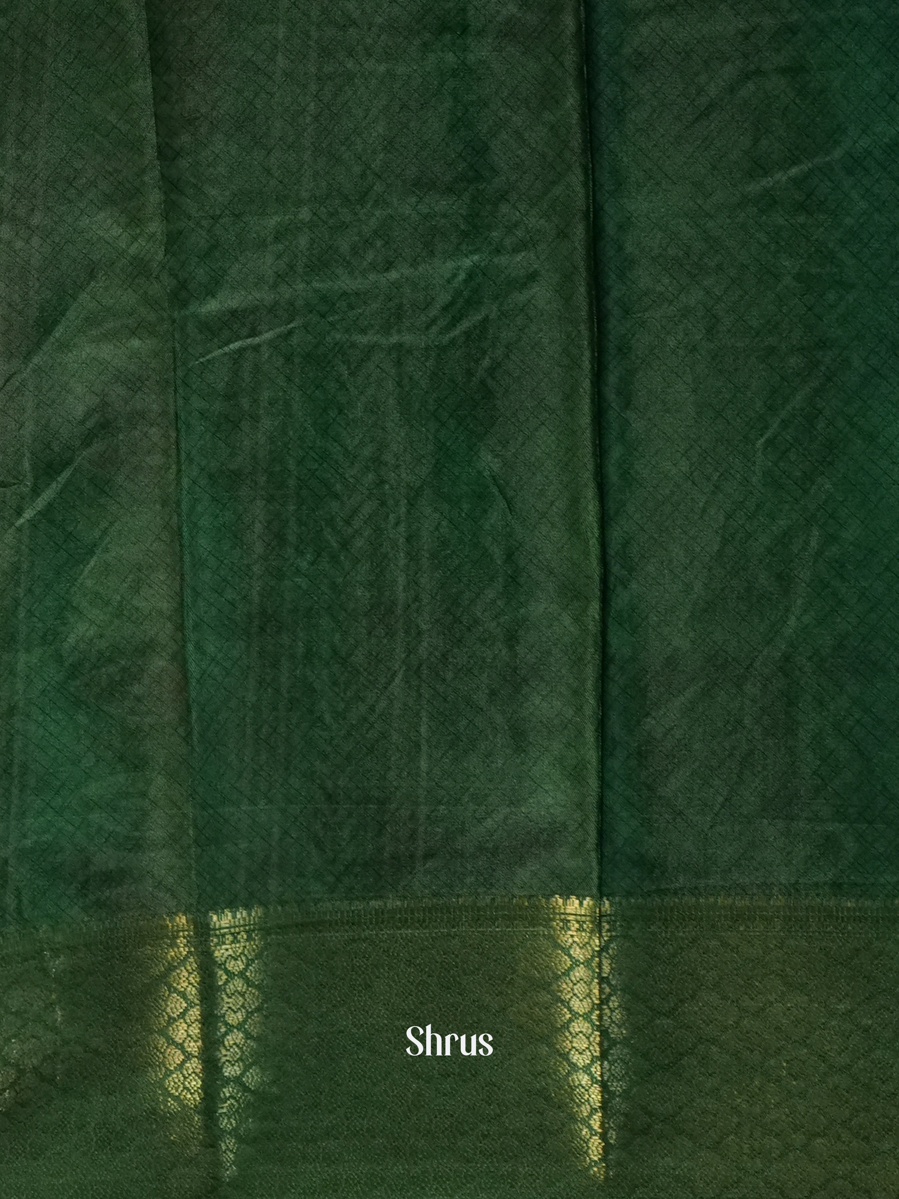 Purple & Green - Semi Crepe Saree