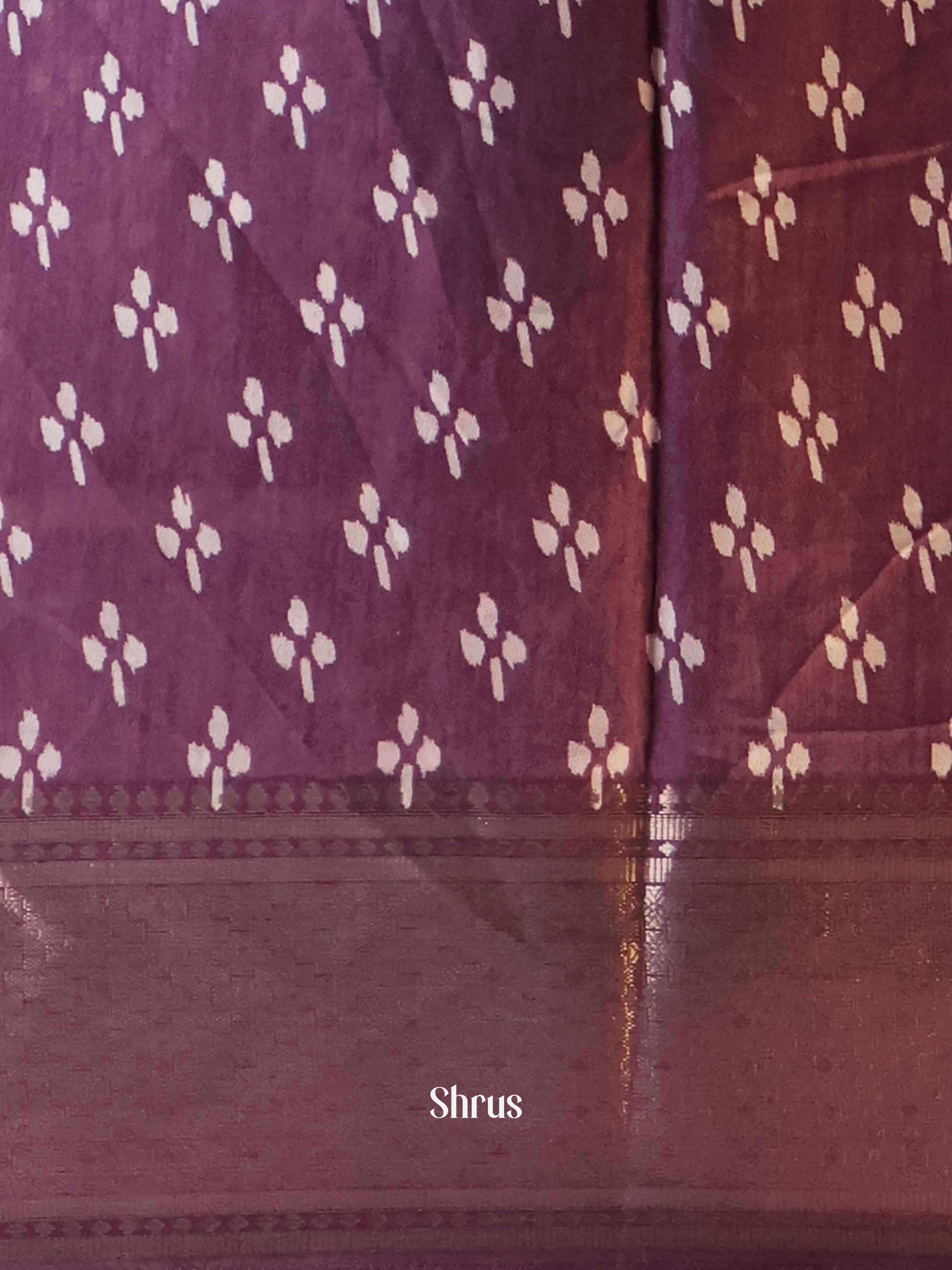 Purple - Semi Crepe Saree