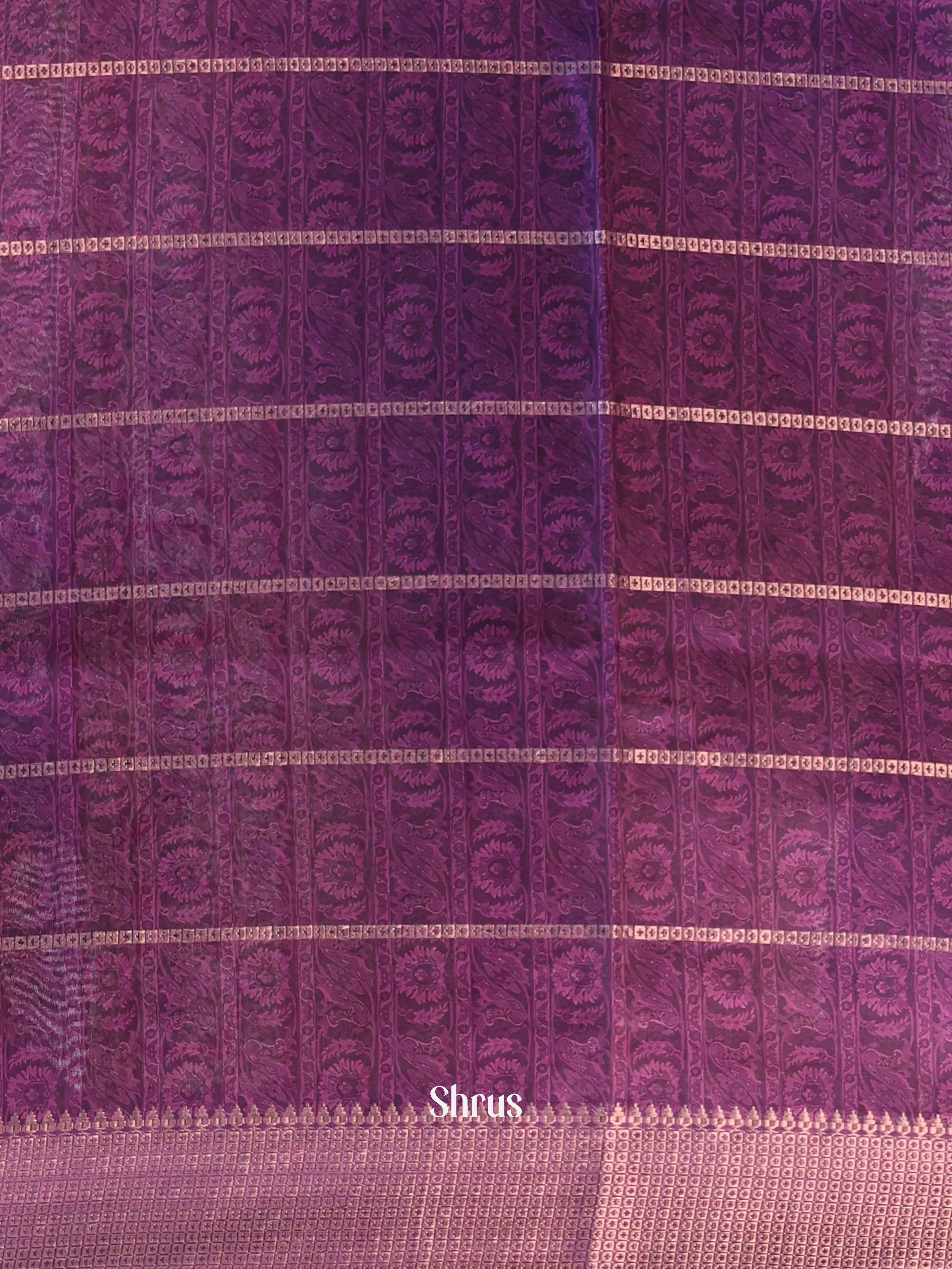 Purple  - Semi Dola silk Saree