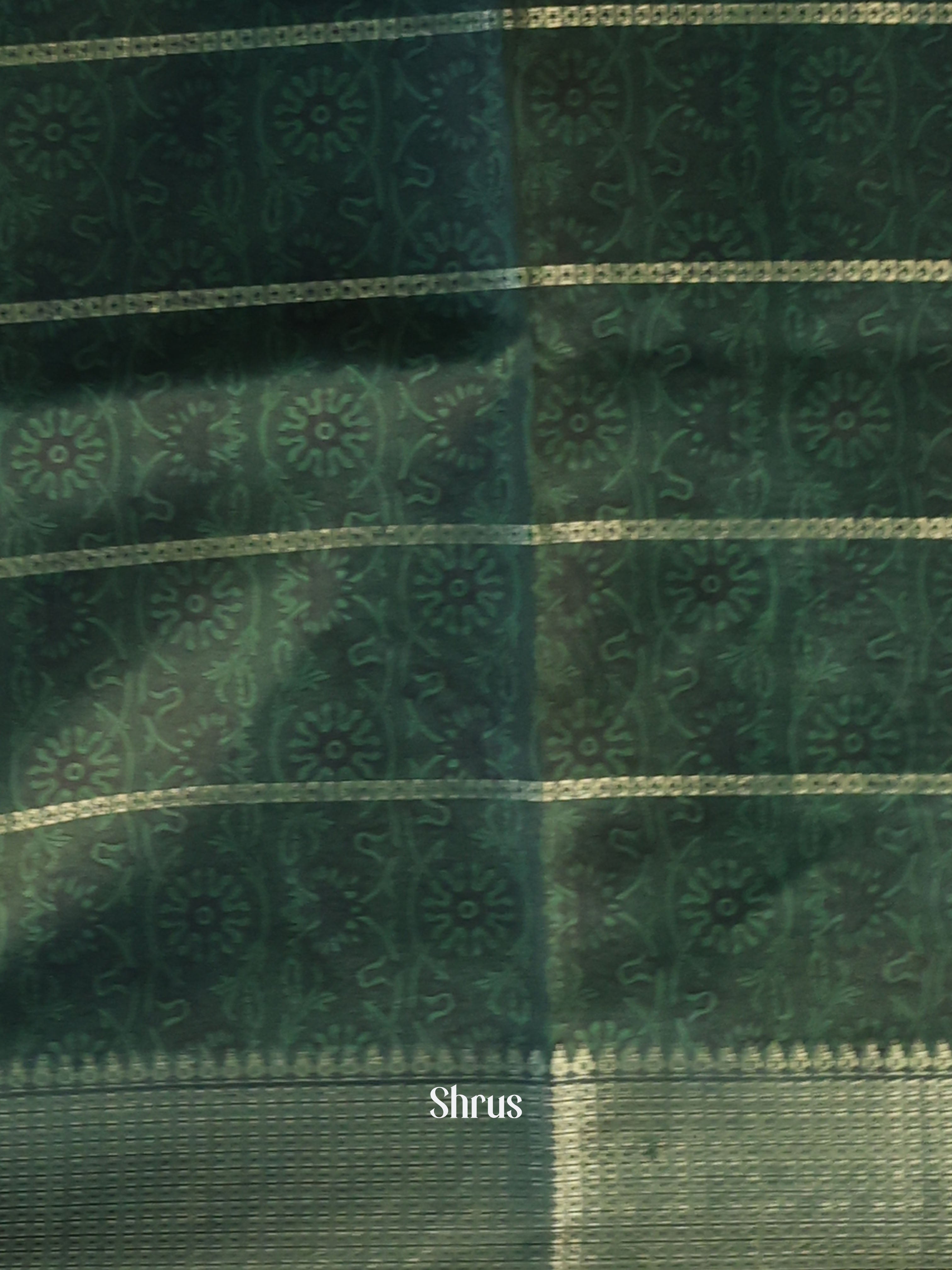 Green &  Brown  - Semi Dola silk Saree