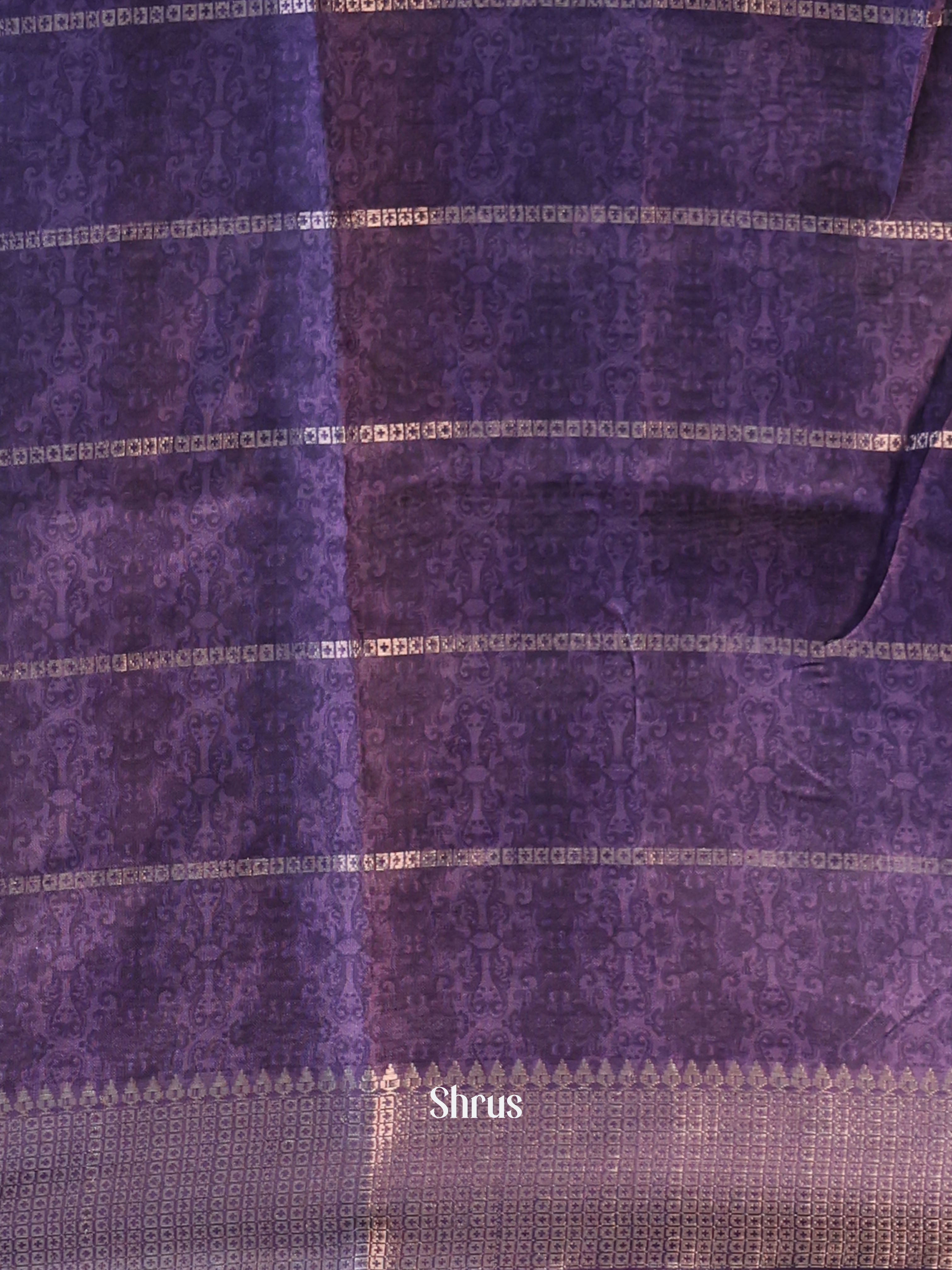 Purple  - Semi Dola silk Saree