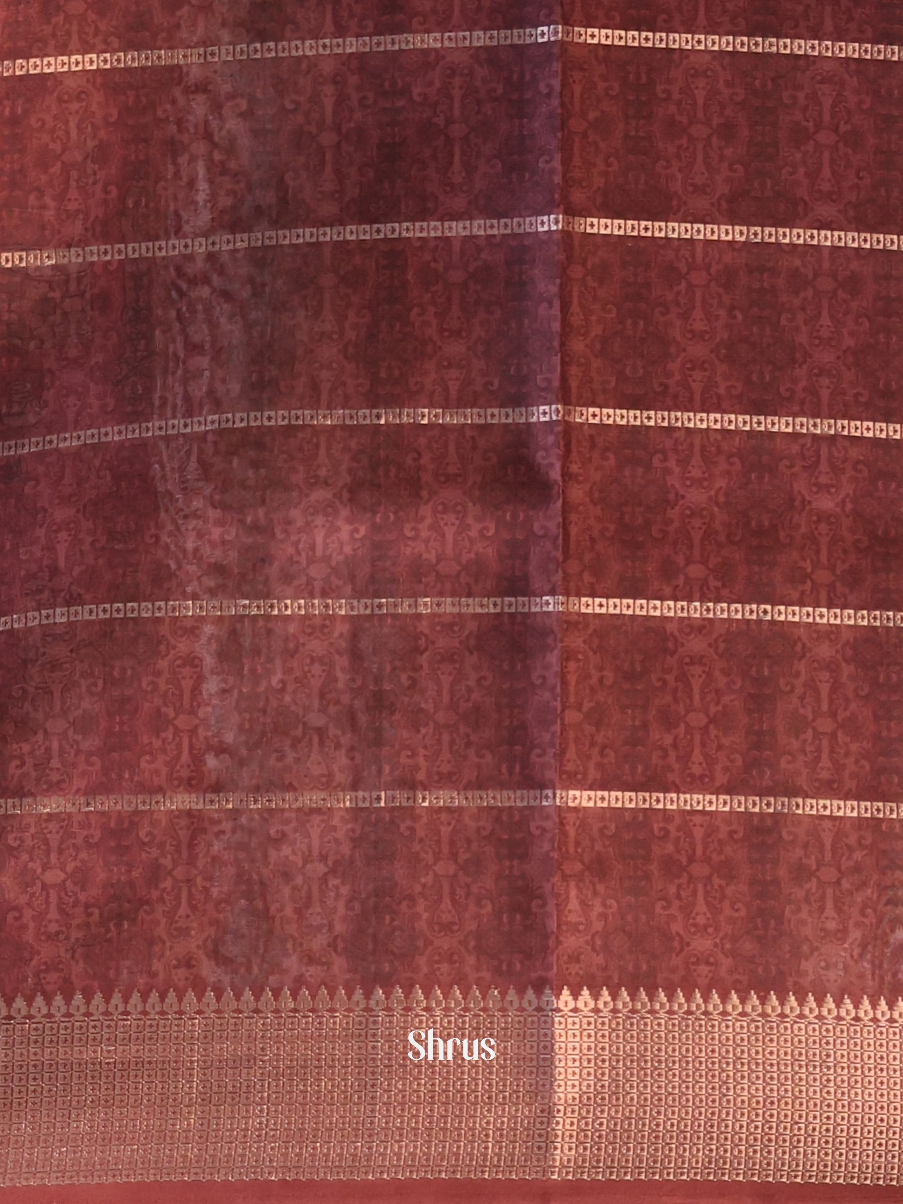 Onion Pink  & Brown  - Semi Dola silk Saree