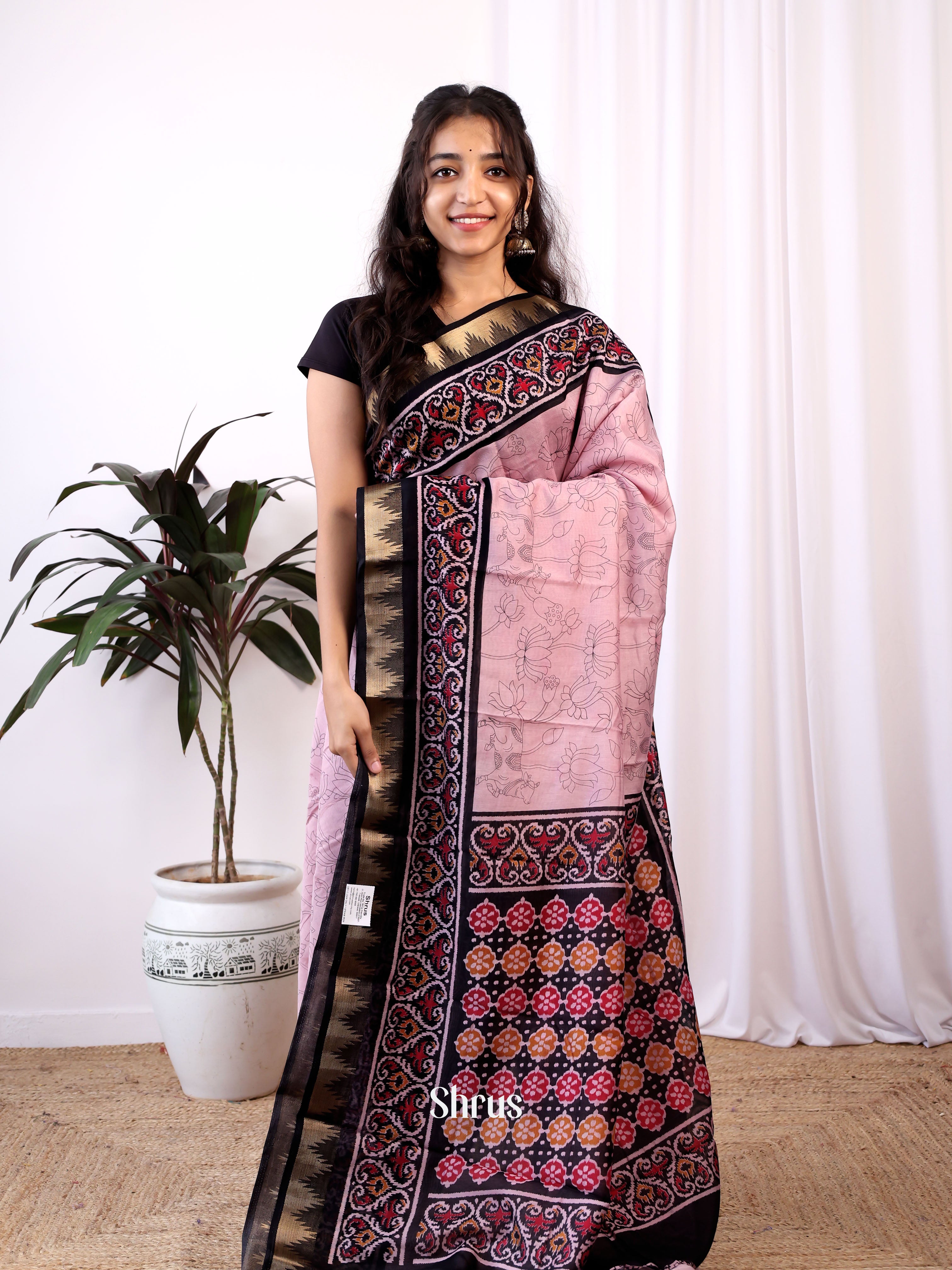 Pink & Black - Art Modal Saree