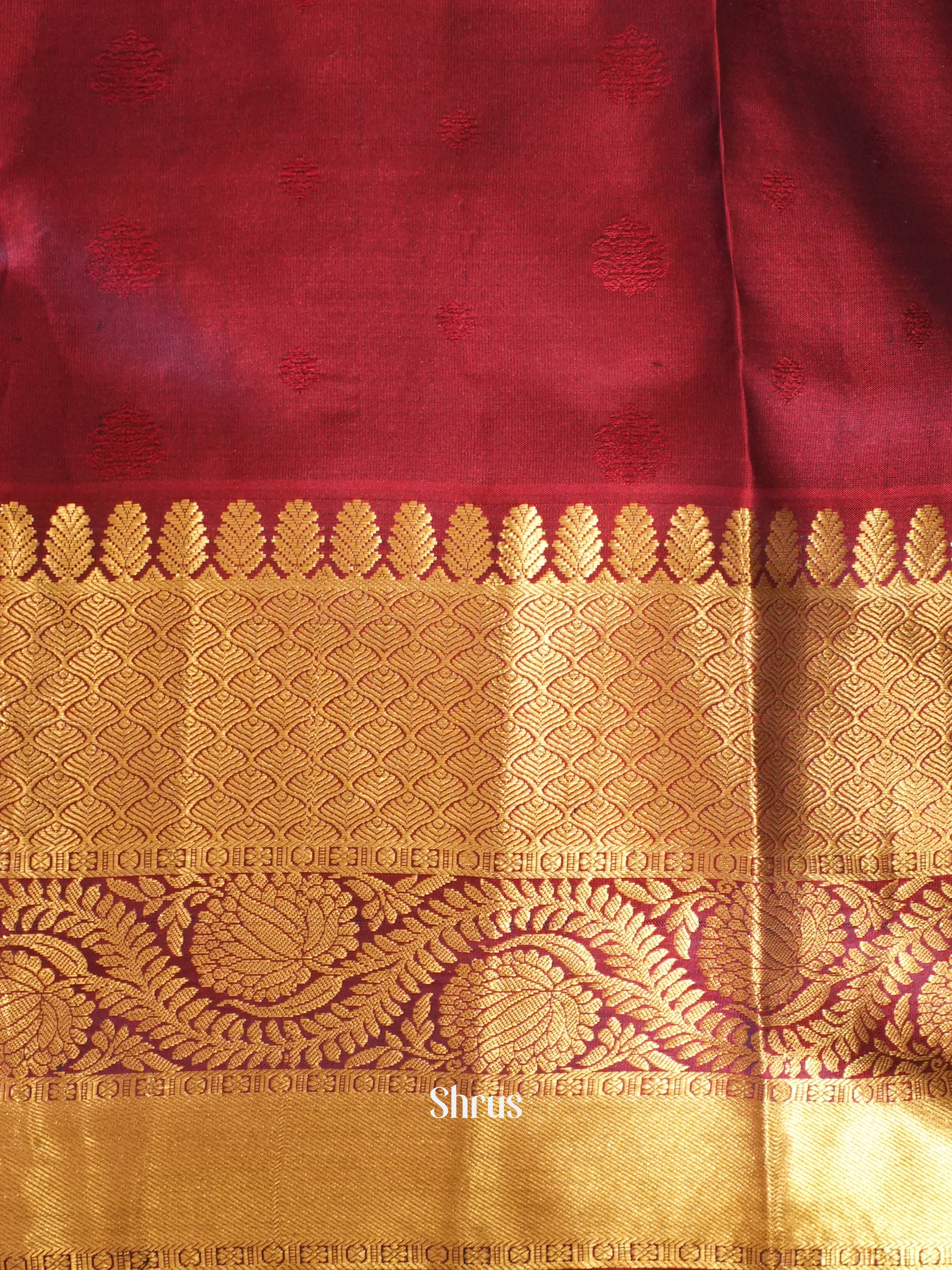 Blue & Wine - Kanchipuram silk Saree