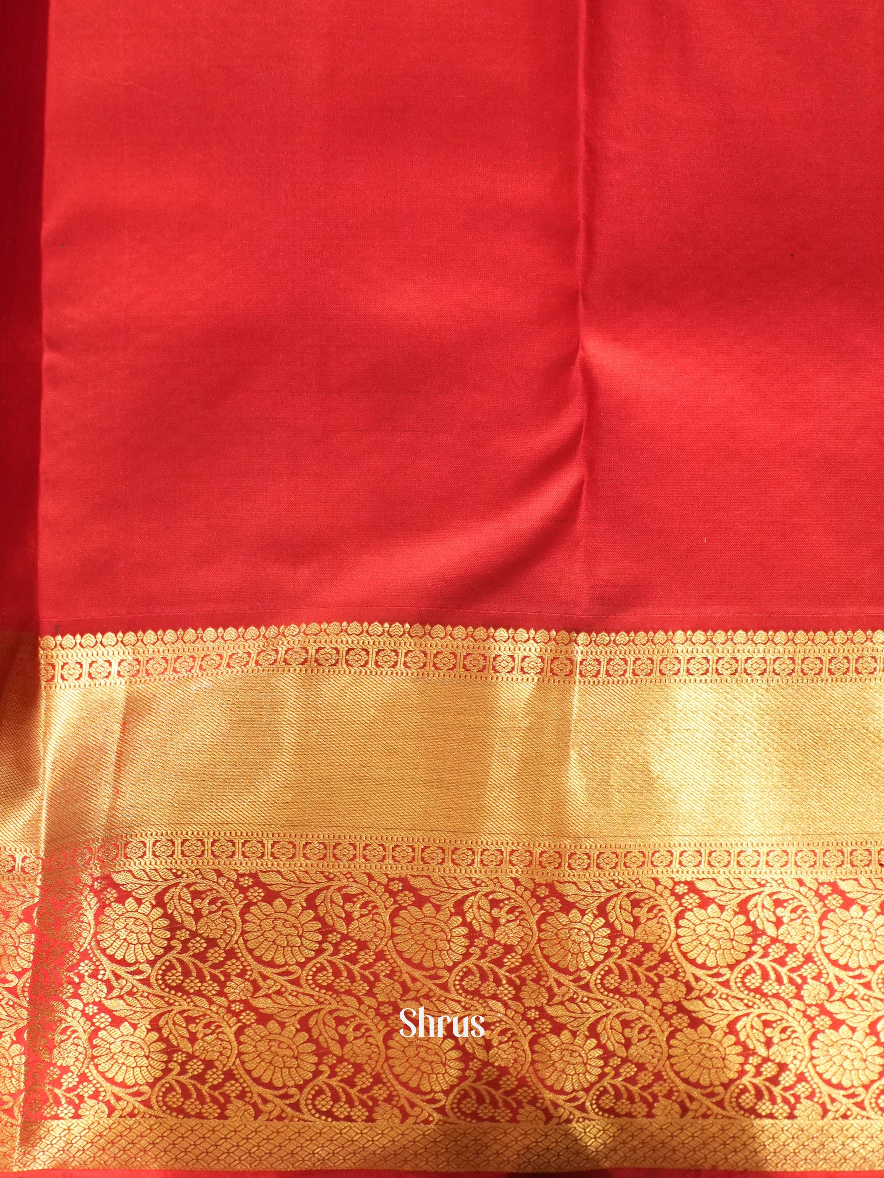 Orange & Red - Kanchipuram silk Saree