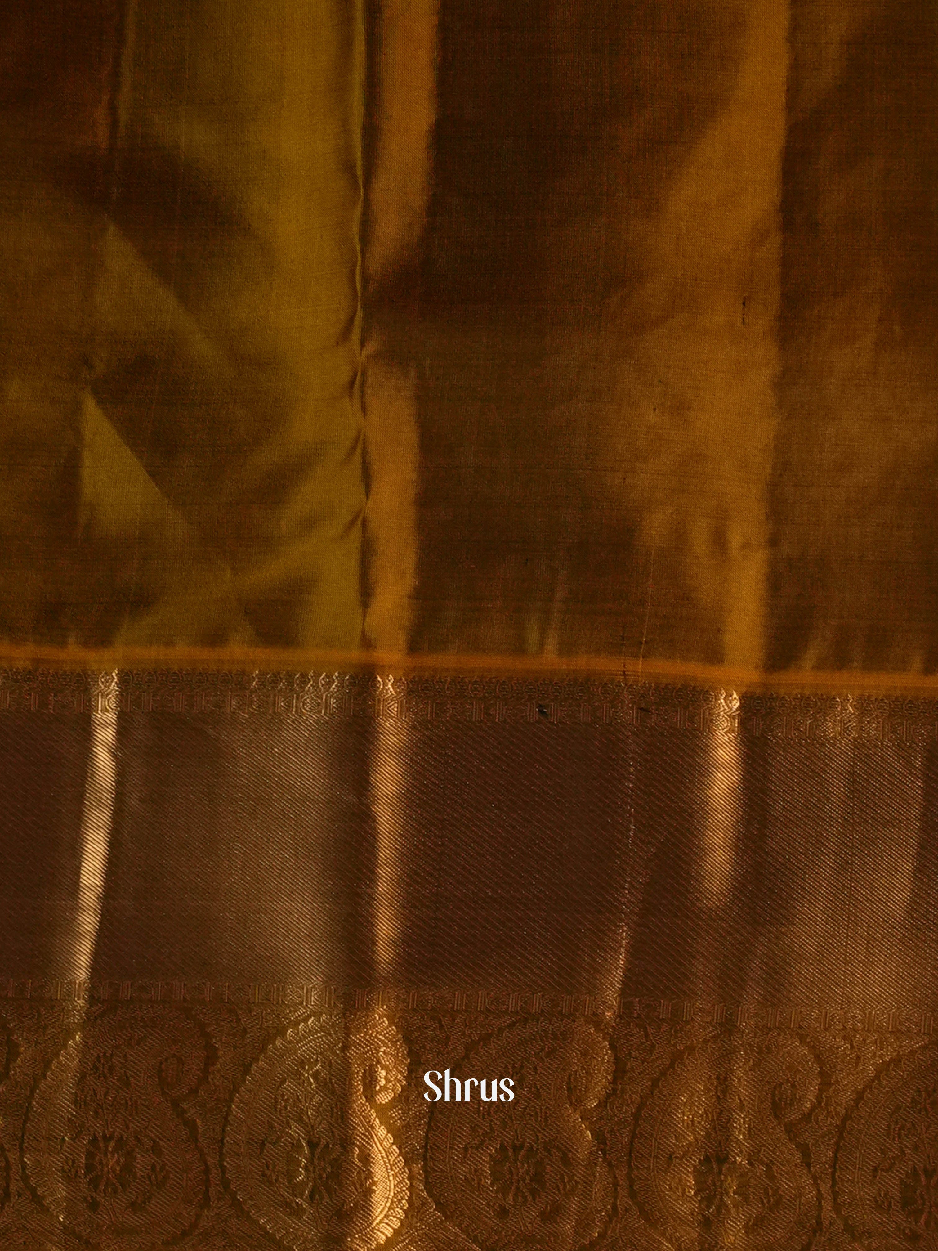 Wine & Golden Brown - Kanchipuram silk Saree