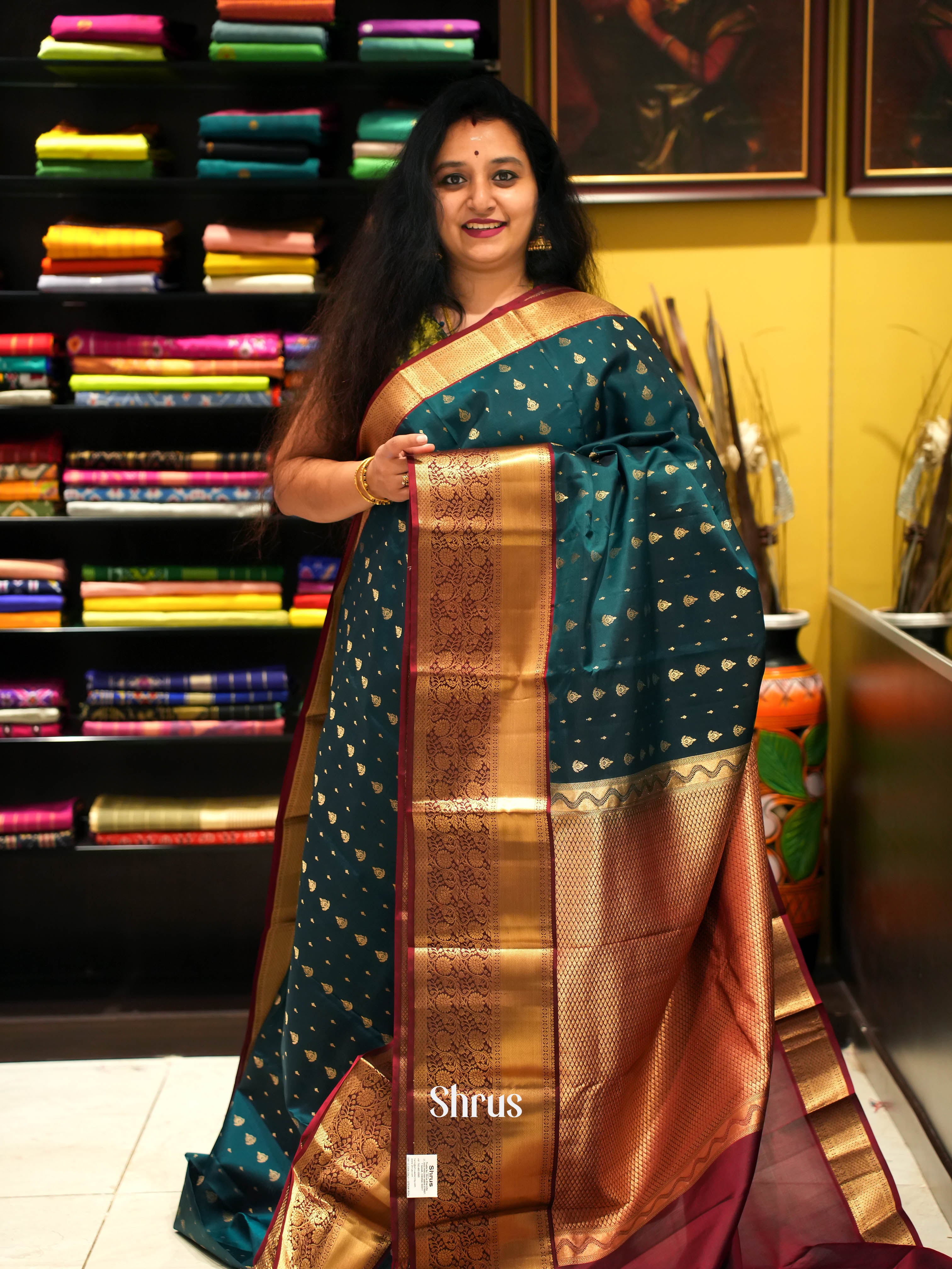 Green & Maroon - Kanchipuram silk Saree