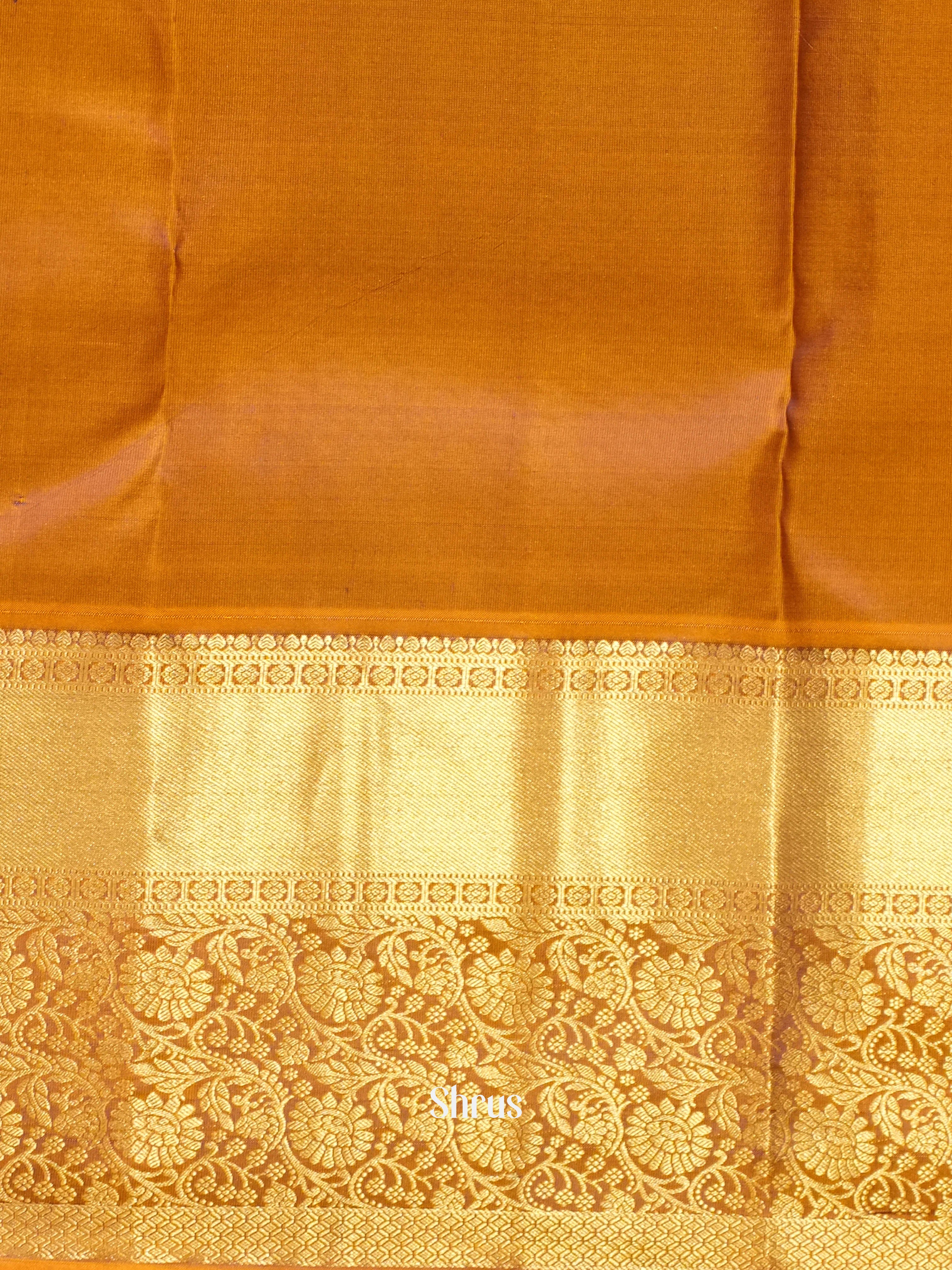 Violet & Brown - Kanchipuram silk Saree